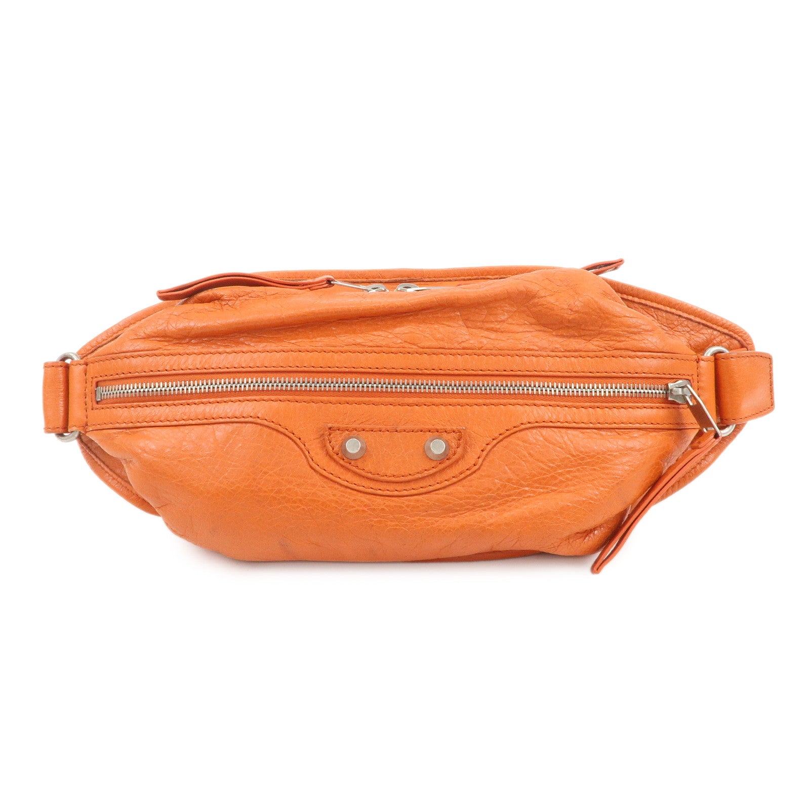 BALENCIAGA Neo Lift Leather Body Bag Crossbody Bag Orange 341628