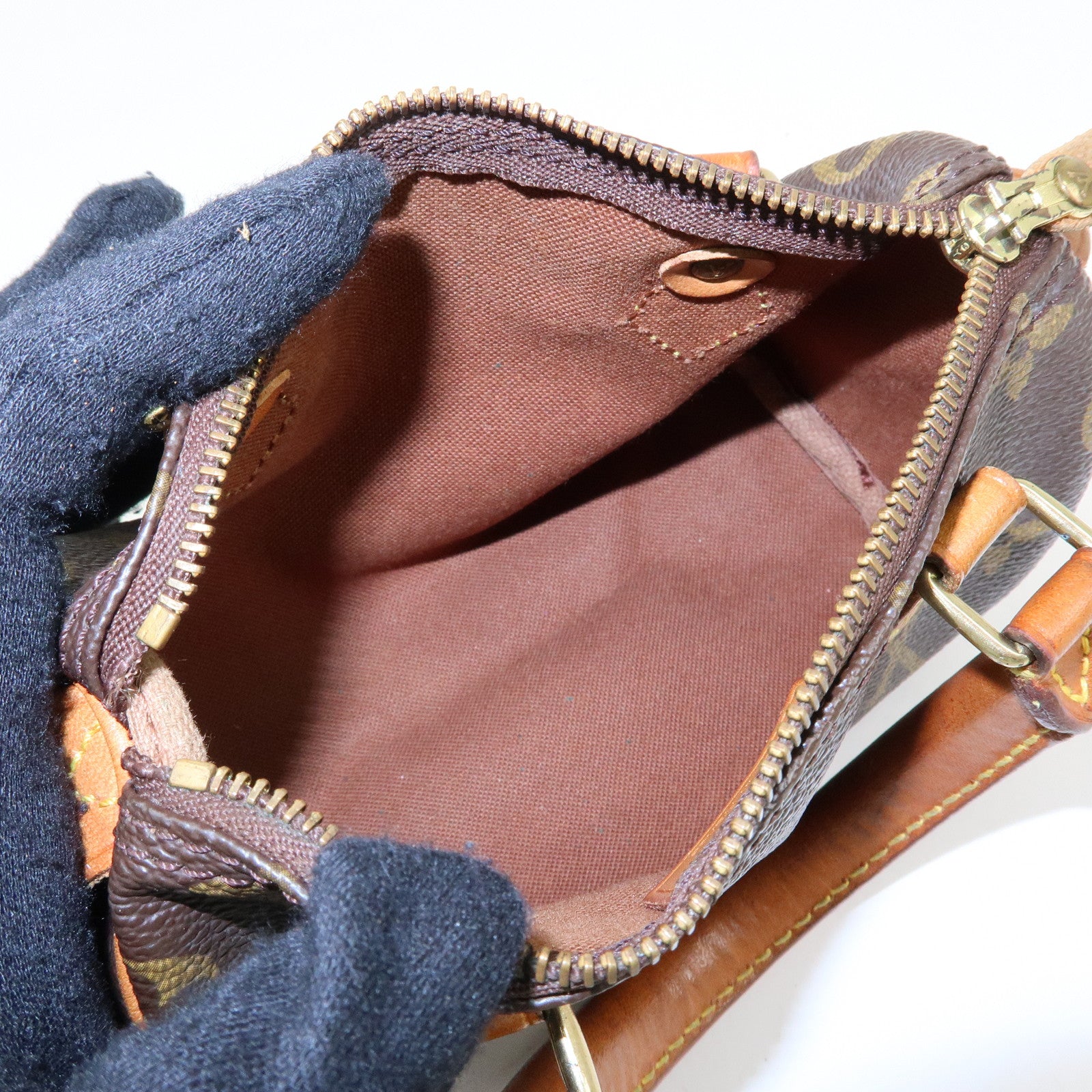 Louis Vuitton Monogram Mini Speedy Hand Bag Brown M41534
