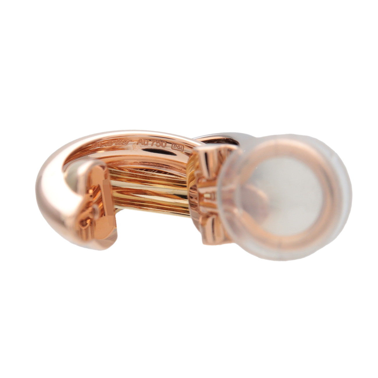 Cartier Trinity Earrings K18 750 White Gold Rose Gold Yellow Gold