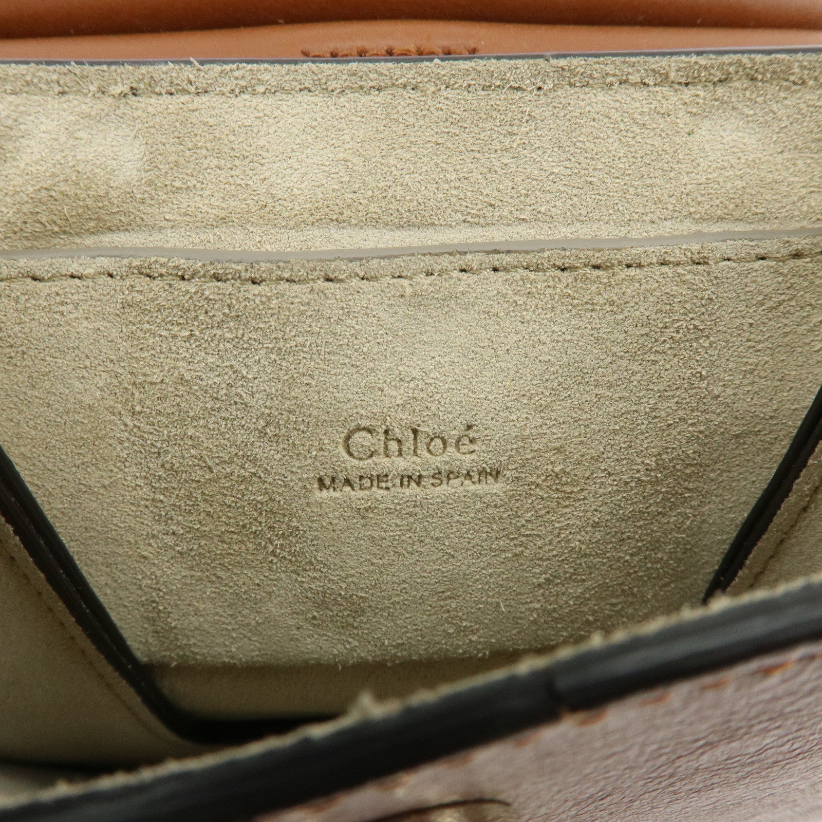 Chloe Faye Leather Suede Shoulder Bag Crossbody Bag Brown