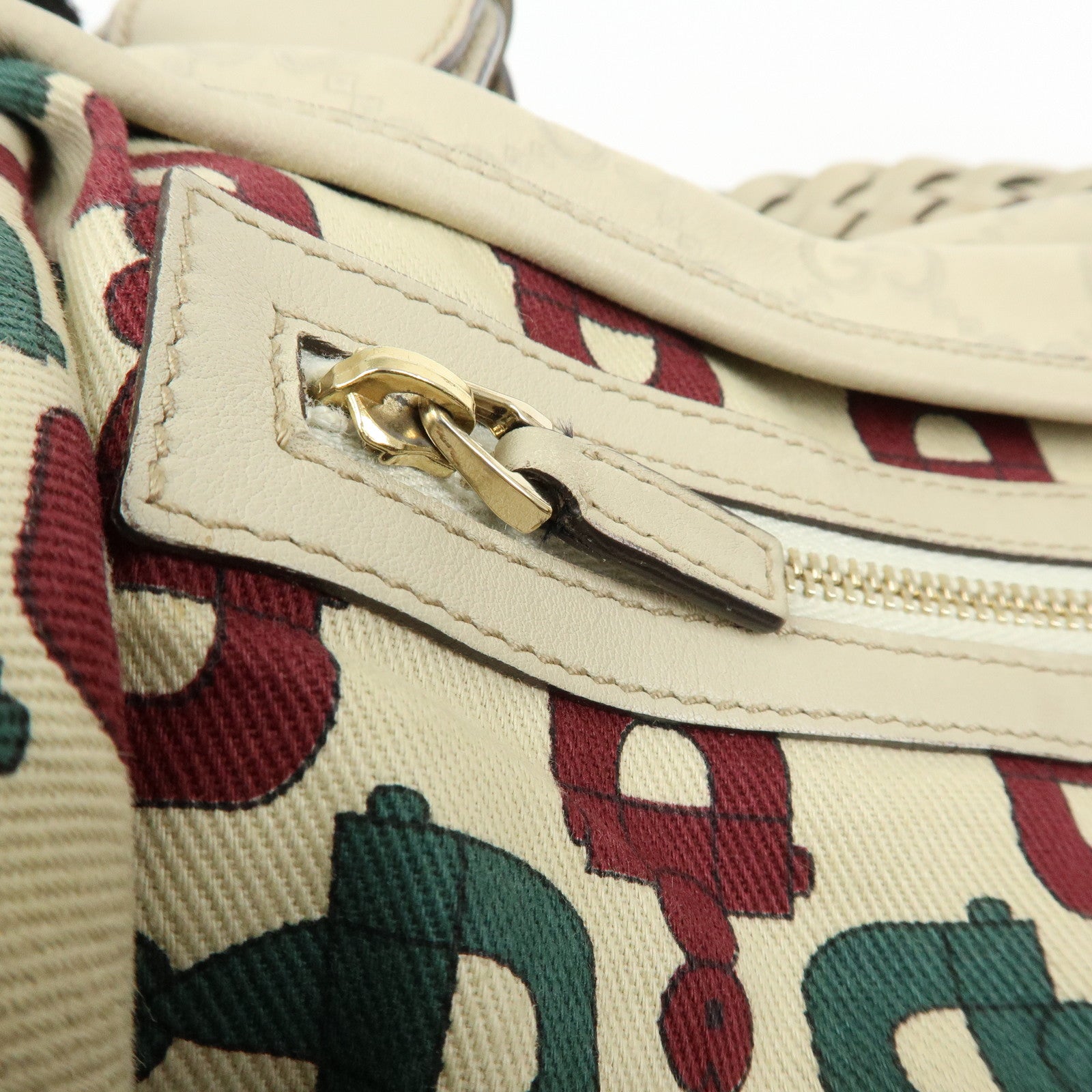 GUCCI Horsebit Guccissima Leather Hand Bag Ivory 137621