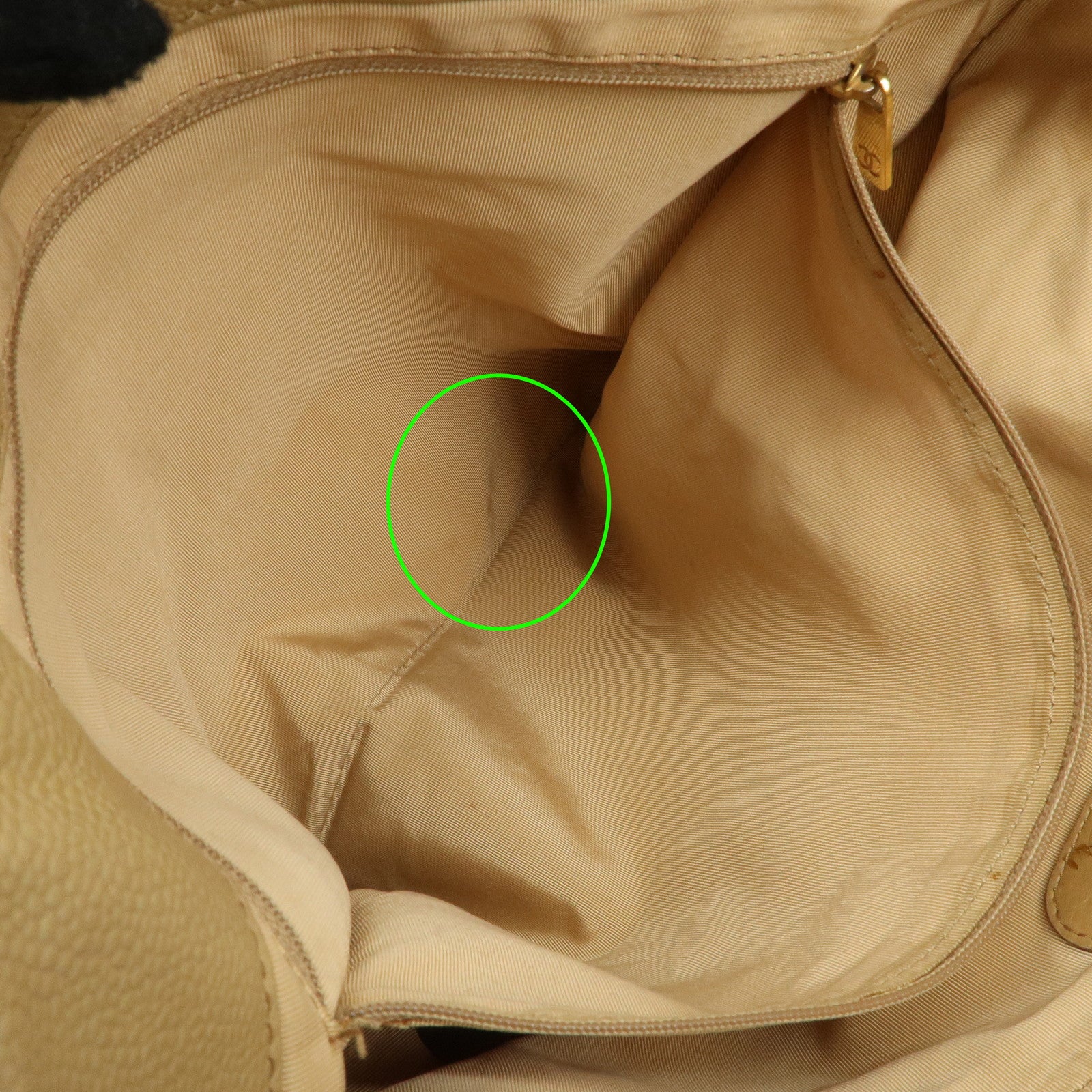 CHANEL COCO Mark Leather Chain Shoulder Bag Hand Bag Beige Used