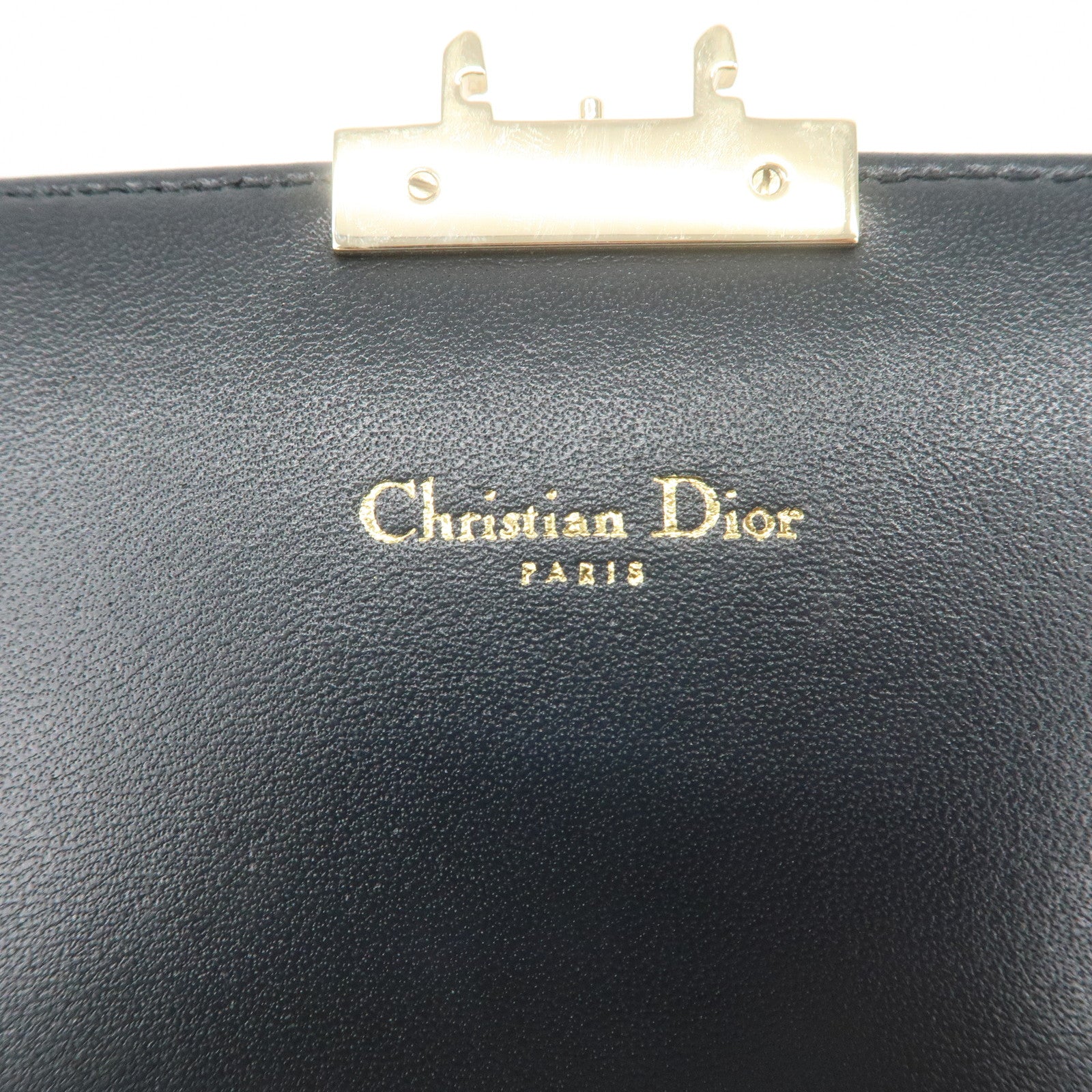 Christian Dior Patent Leather Chain Shoulder Bag Metallic Pink Used