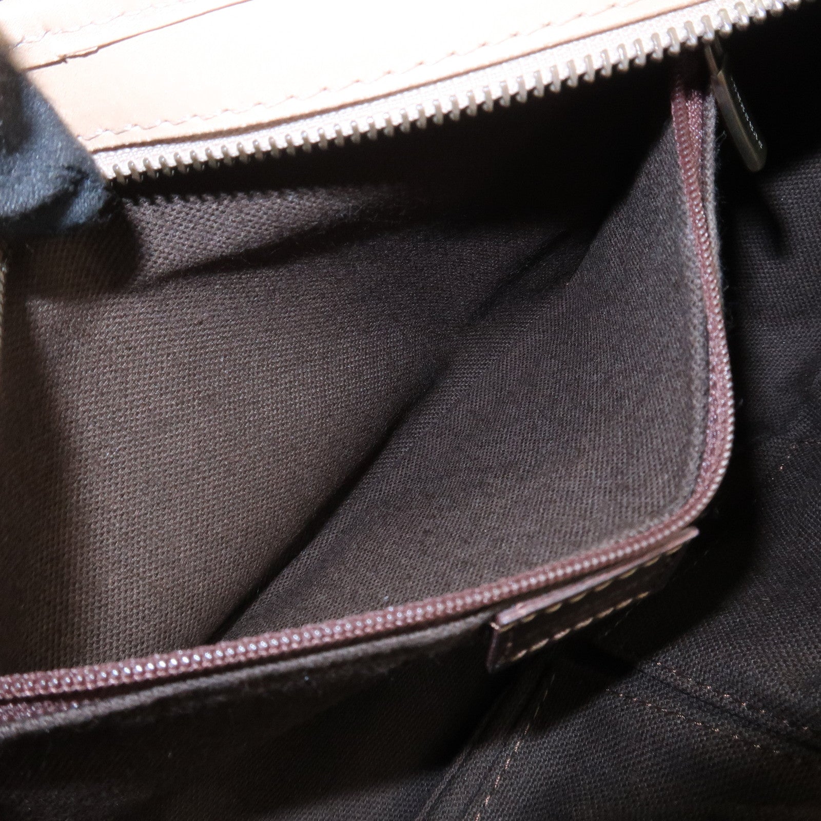 BURBERRY Canvas Leather Shoulder Bag Beige Gray Used