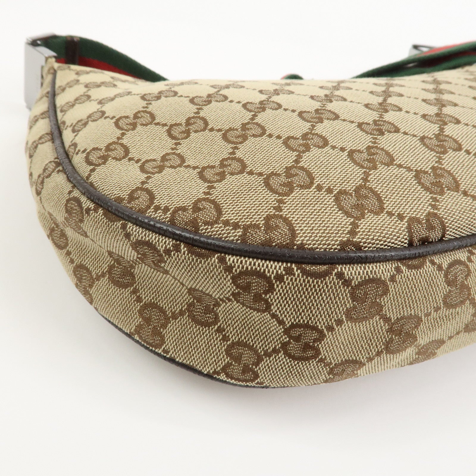 GUCCI Sherry GG Canvas Leather Shoulder Bag Beige Brown 122790