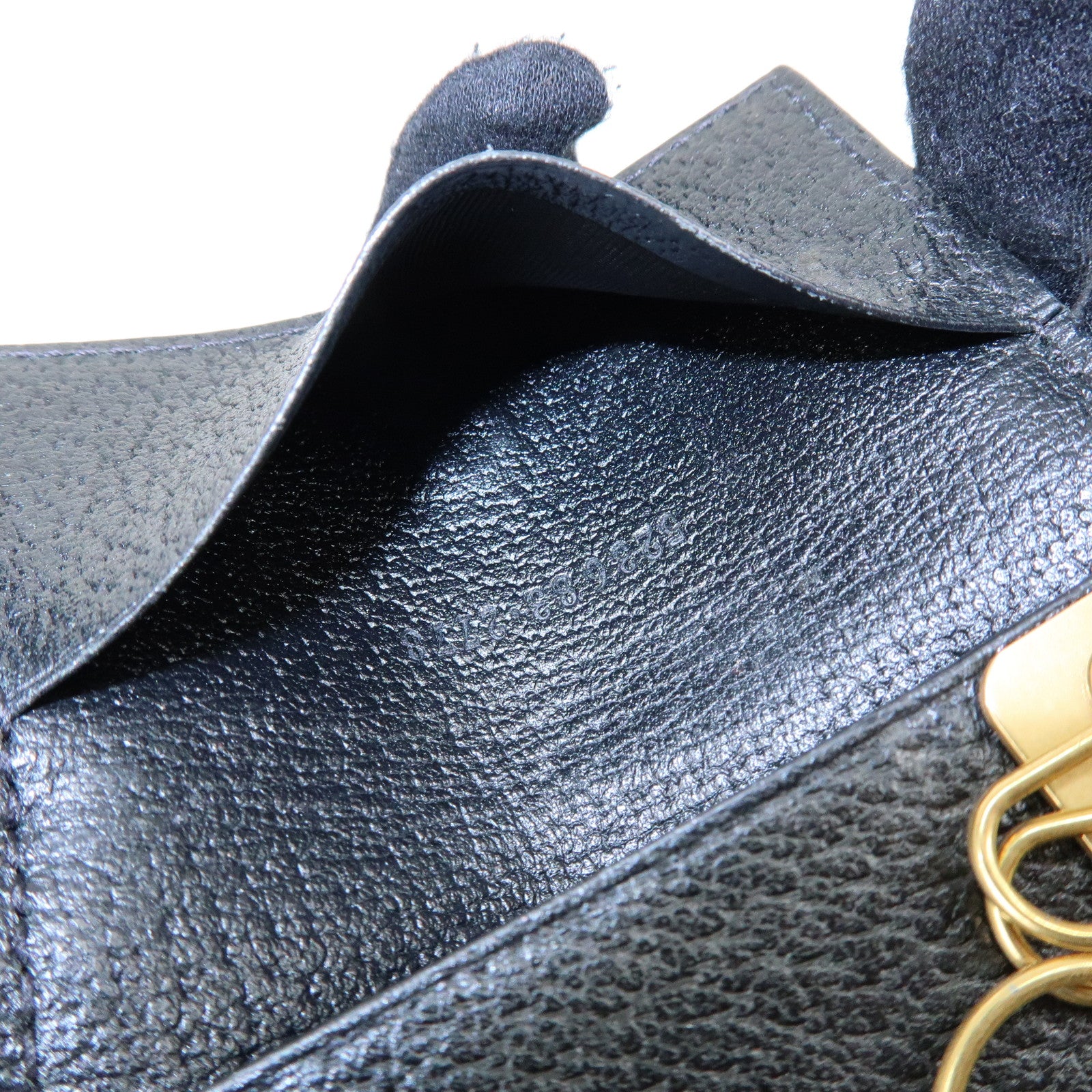 GUCCI Animalier Bee Leather 6 Ring Key Case Key Holder Black 523683