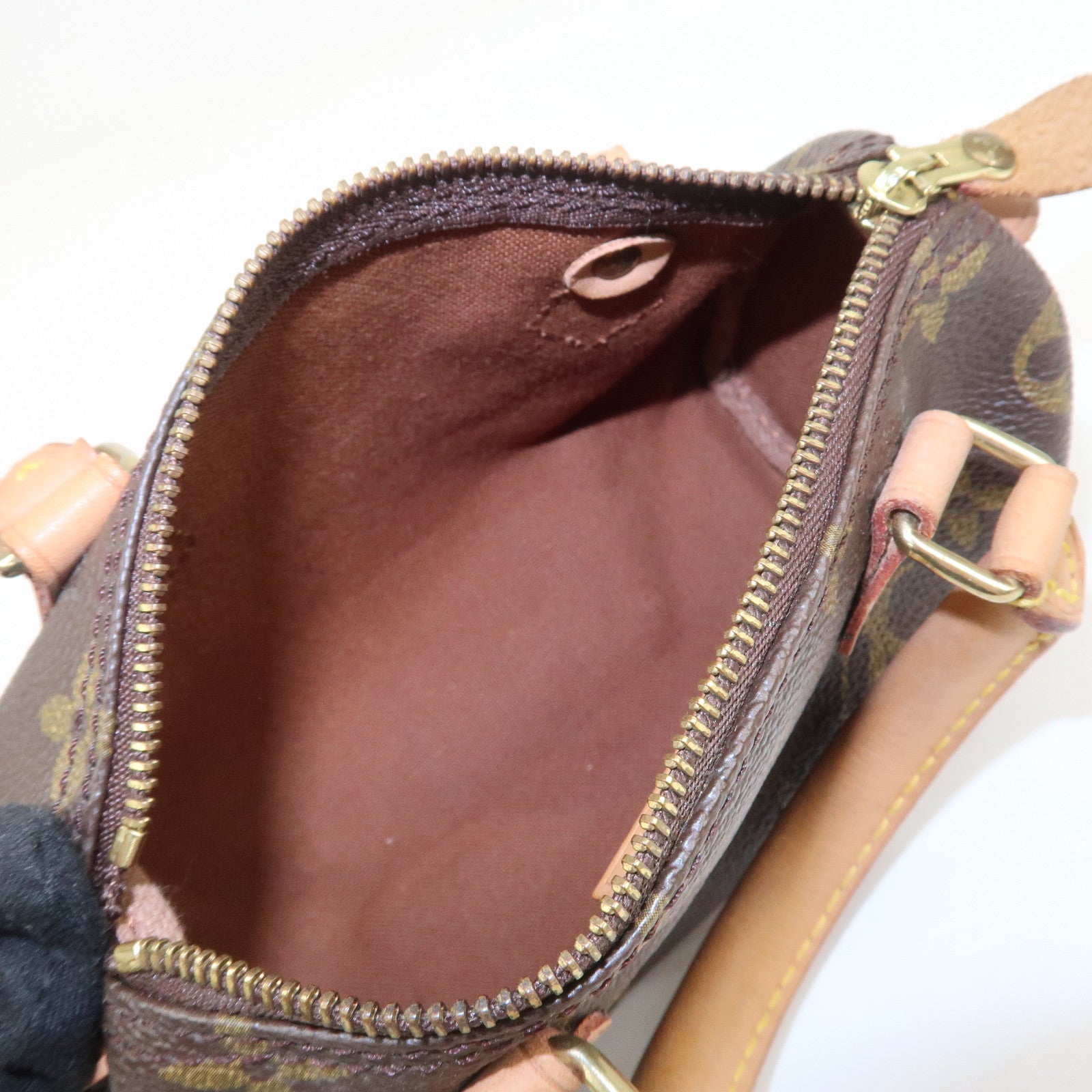 Louis Vuitton Monogram Mini Speedy Hand Bag Brown M41534