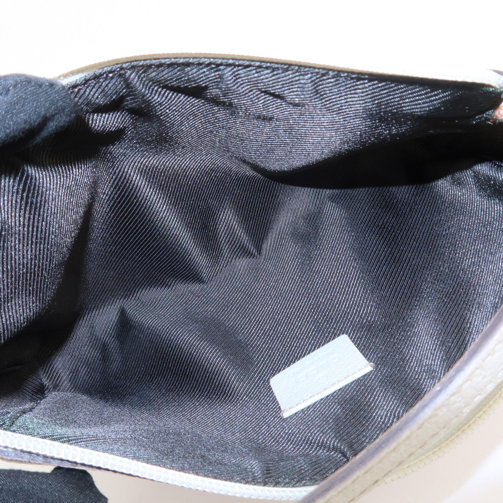 GUCCI Abbey GG Canvas Leather Pouch Hand Bag Pink Ivory 145750