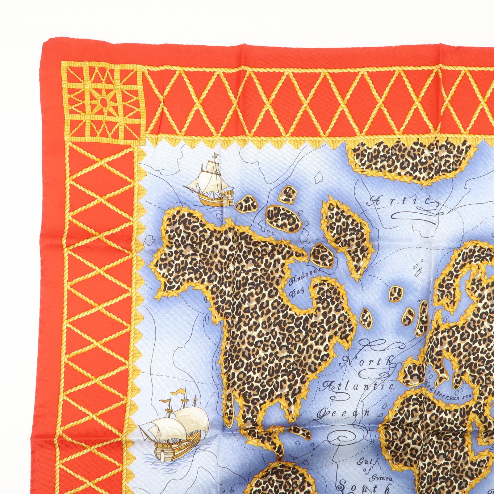 Christian Dior Silk 100% Scarf Blue Red