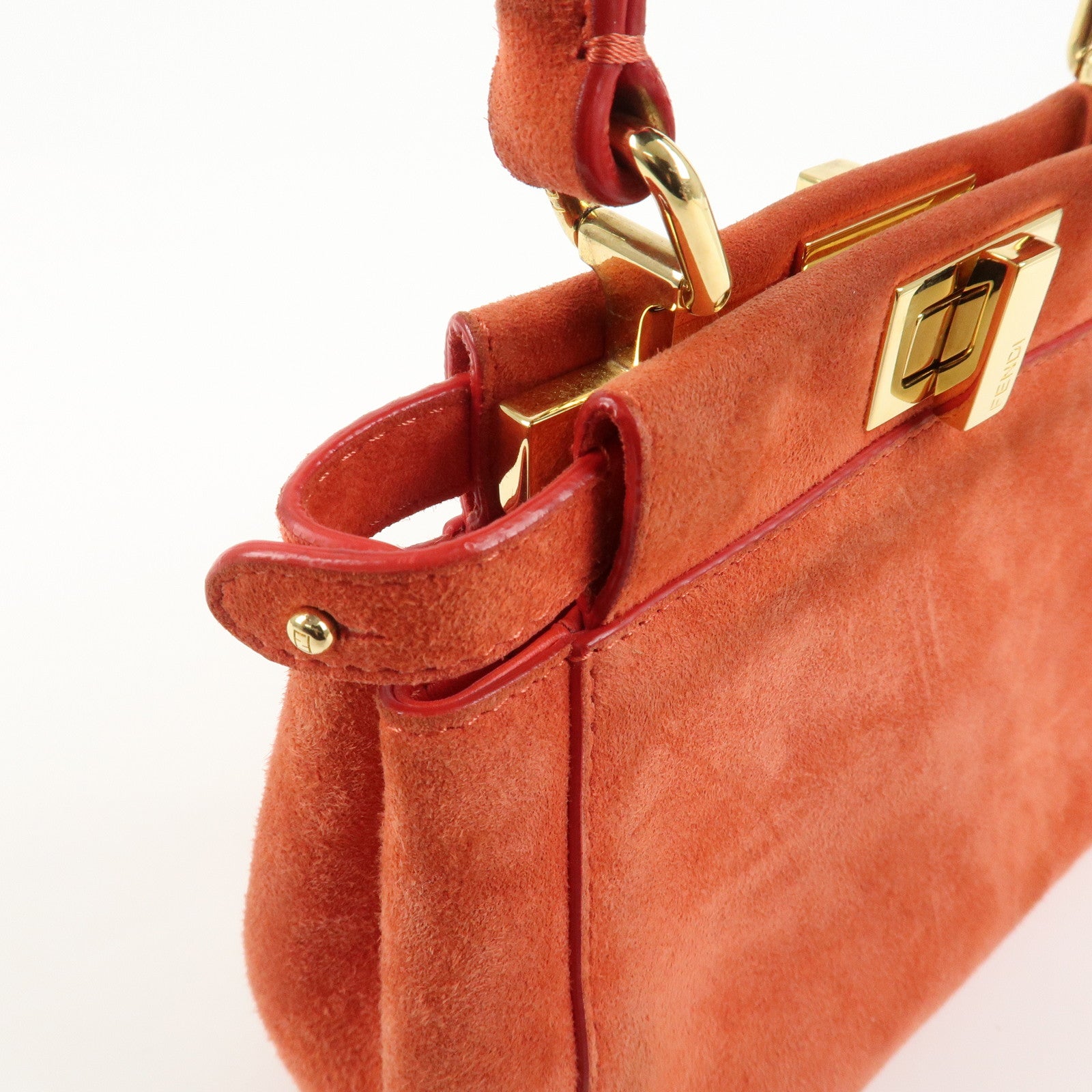 FENDI Peekaboo XS Suede 2Way Hand Bag Shoulder Crossbody Bag 8BN309