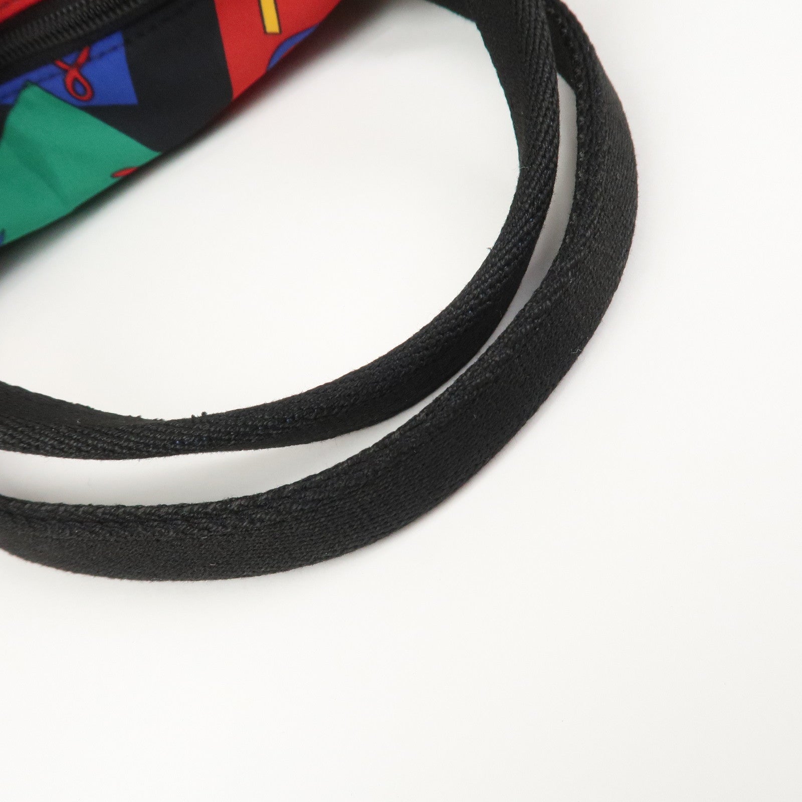 SAINT LAURENT Logo Nylon Black Hand Bag Multicolor