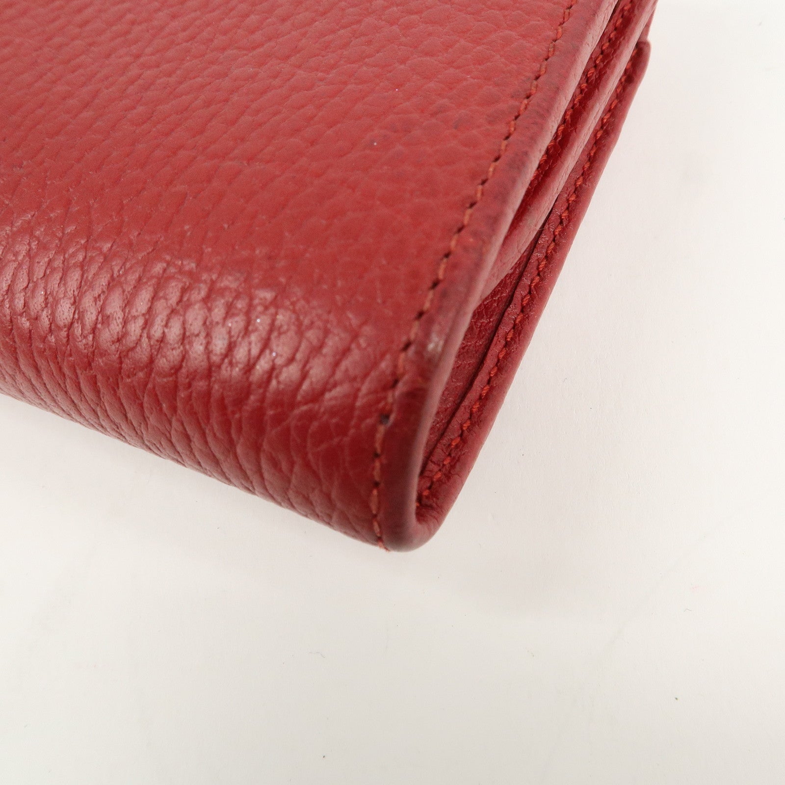 GUCCI GG Marmont Leather Mudium Compact Wallet Red 598587