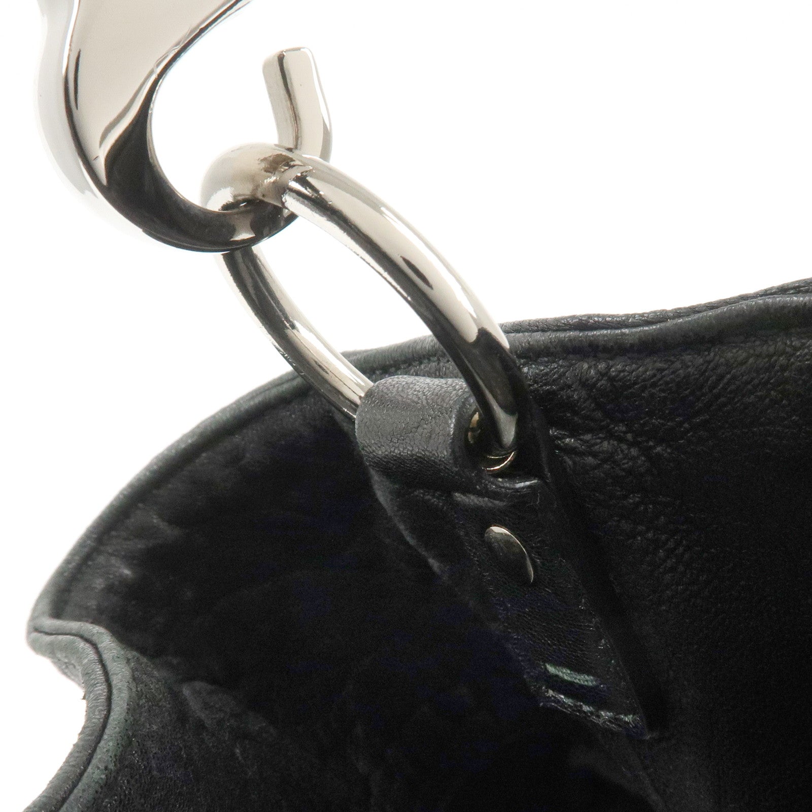 SAINT LAURENT PARIS Leather Shoulder Bag Hand Bag Black 228840