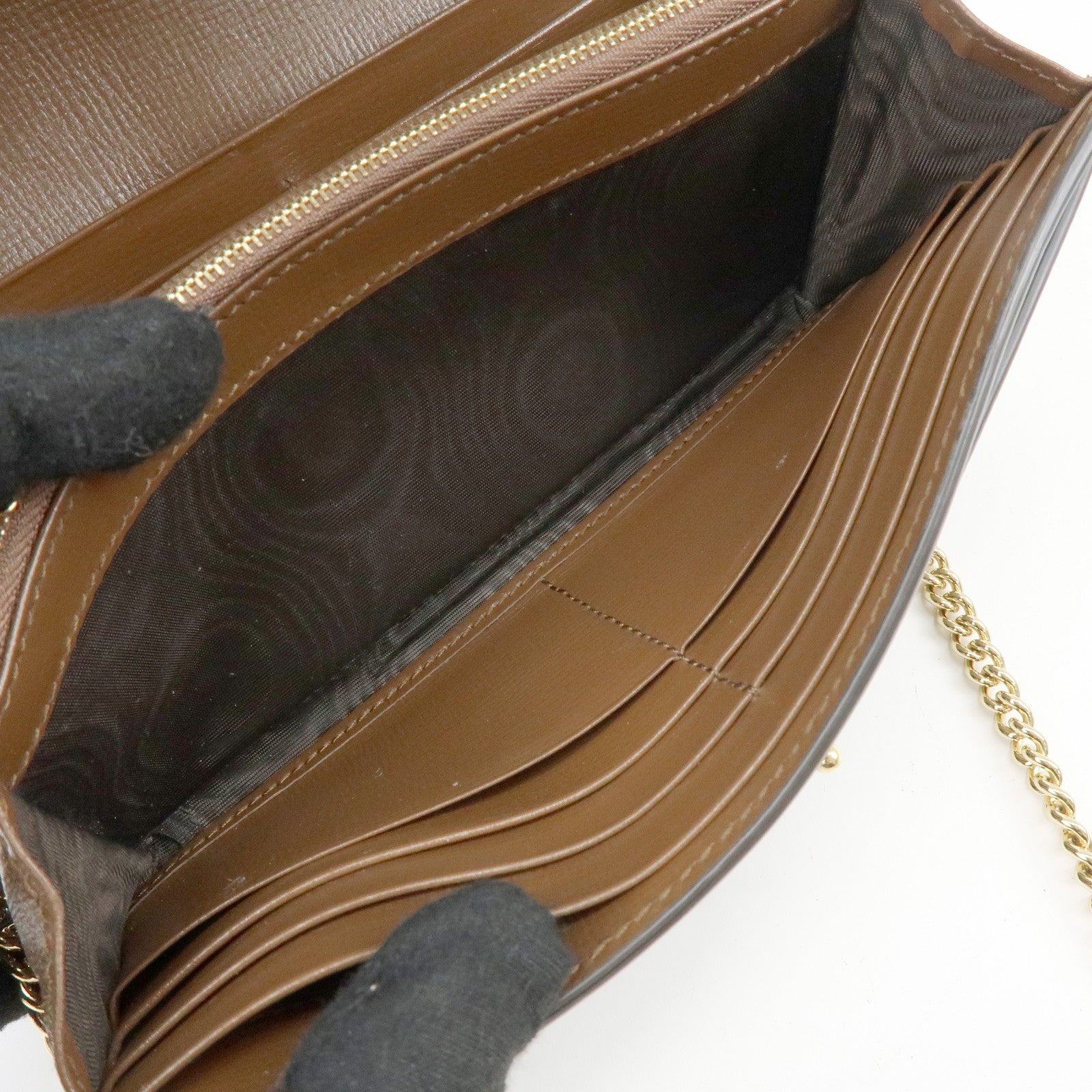 GUCCI Jackie 1961 Sherry GG Supreme Leather Chain Wallet Bag 652681