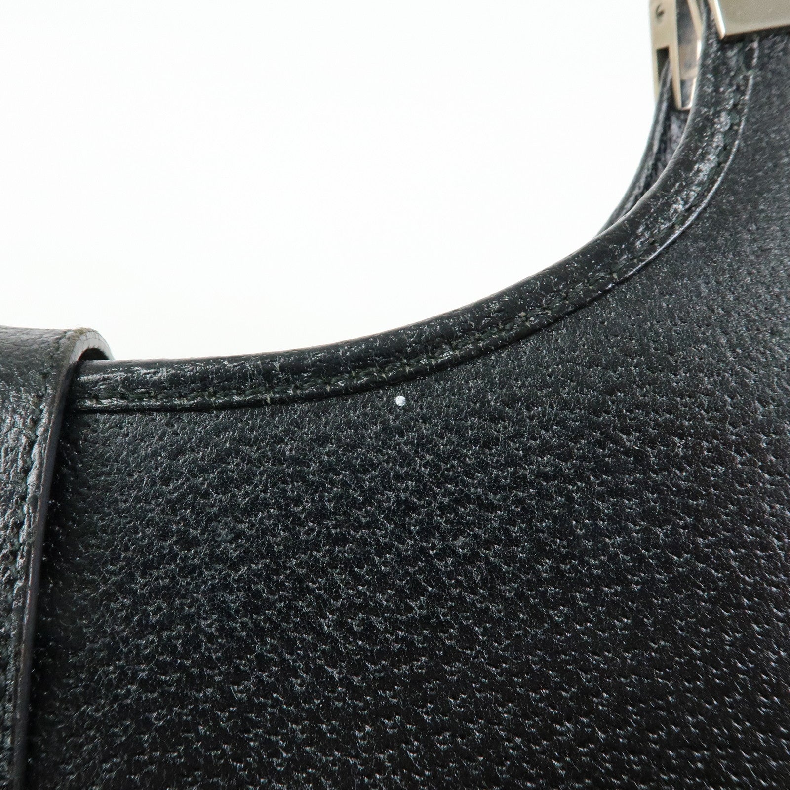 GUCCI Jackie Leather Hand Bag Black 0021068