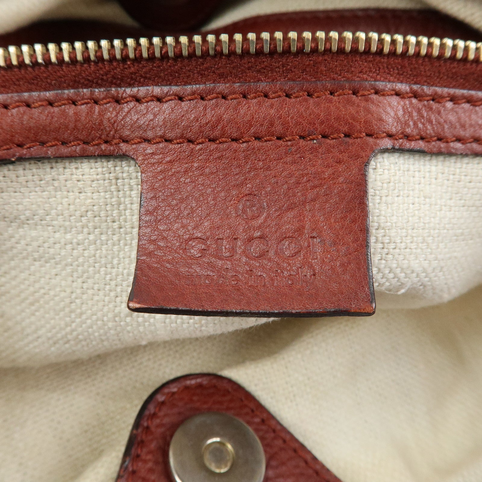 GUCCI Marrakech GG Canvas Leather Tassel Shoulder Bag Beige 257026
