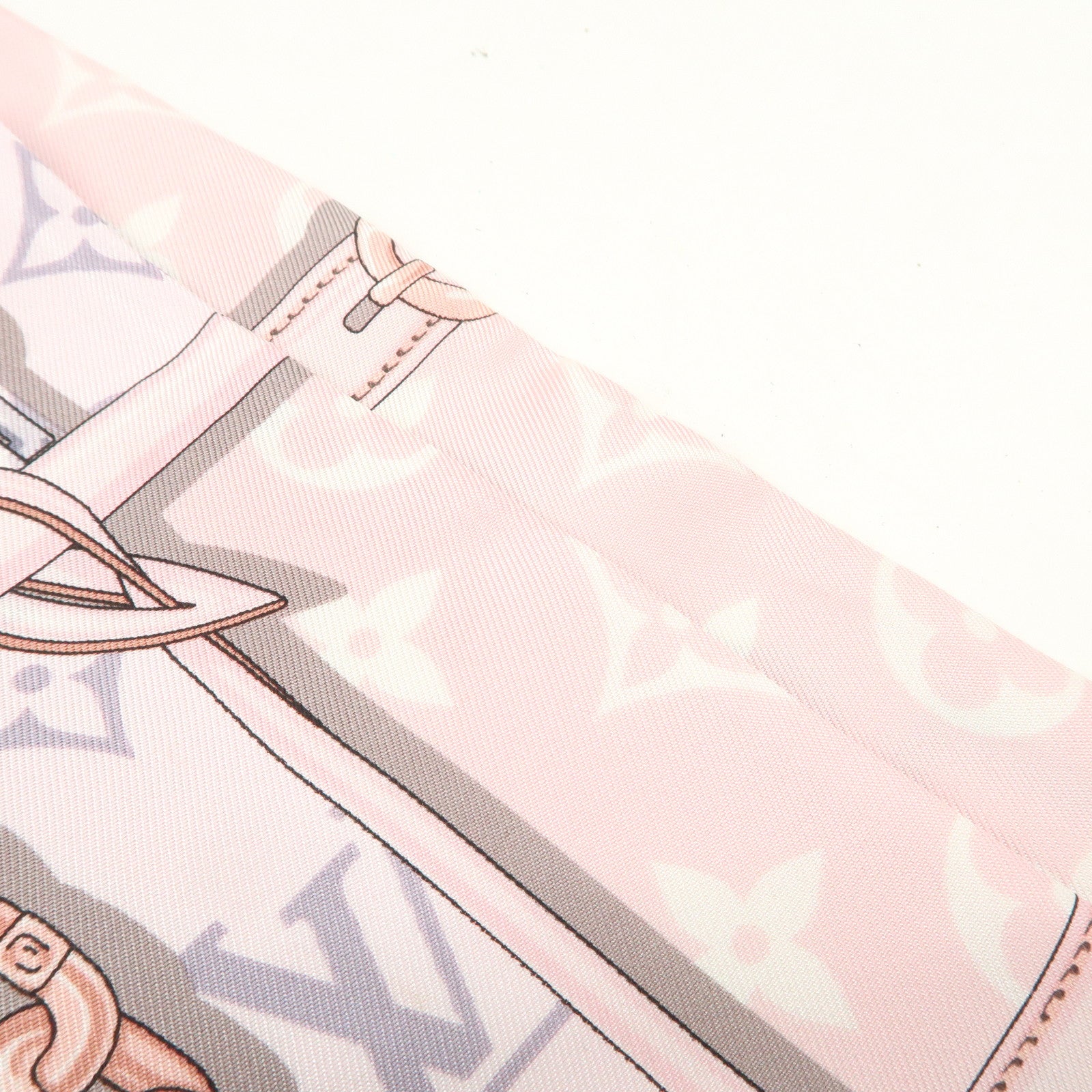 Louis Vuitton 100% Silk Bandeau Monogram Confidential Scarf Pink M70637 Used