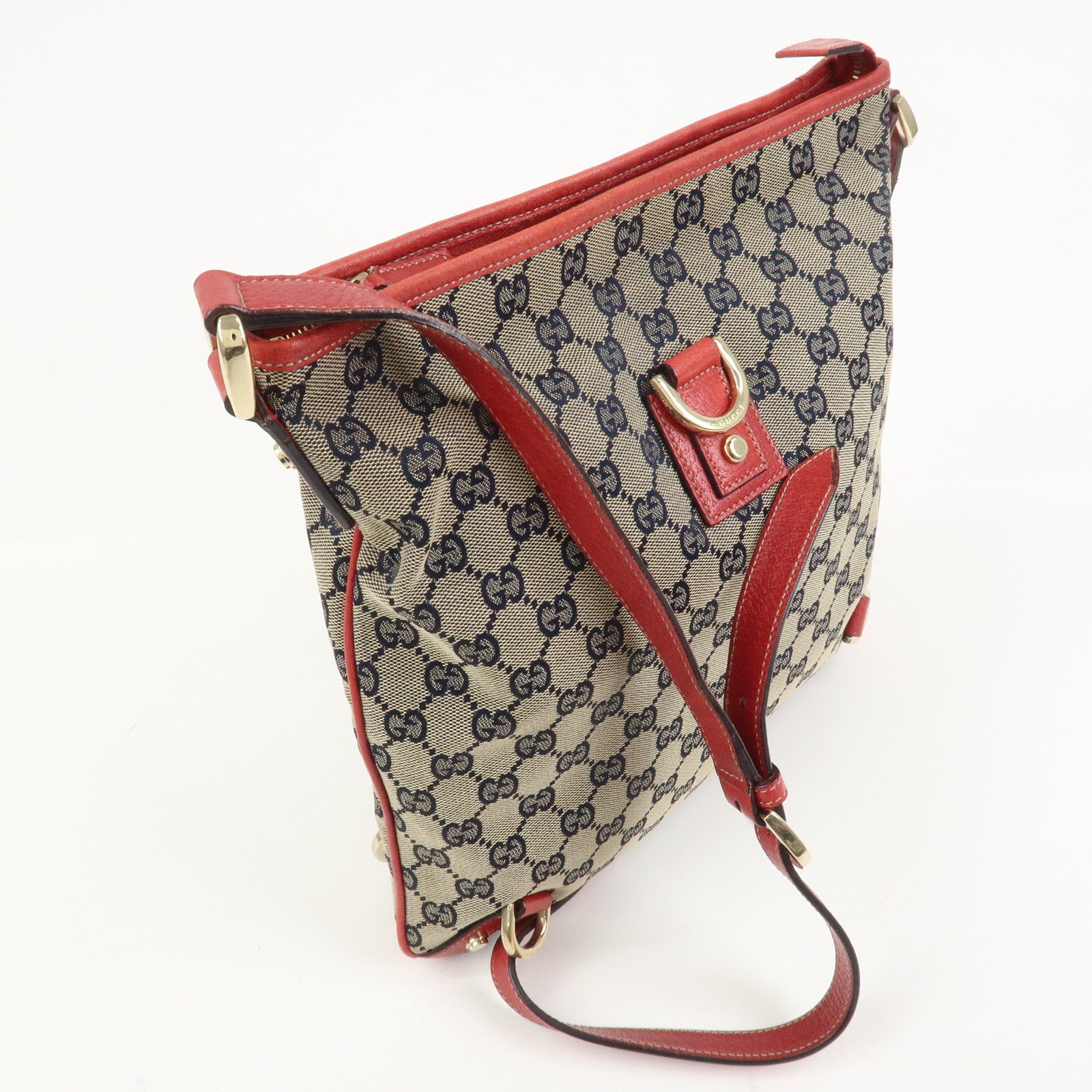 GUCCI Abbey GG Canvas Leather Shoulder Bag Crossbody Bag 131326