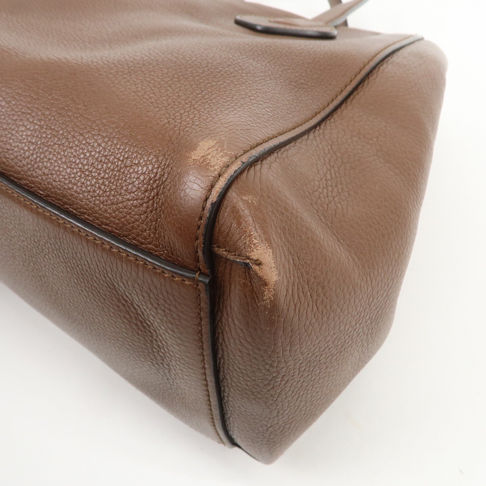 GUCCI Swing Leather Tote Bag Hand Bag Shoulder Bag Brown 354476