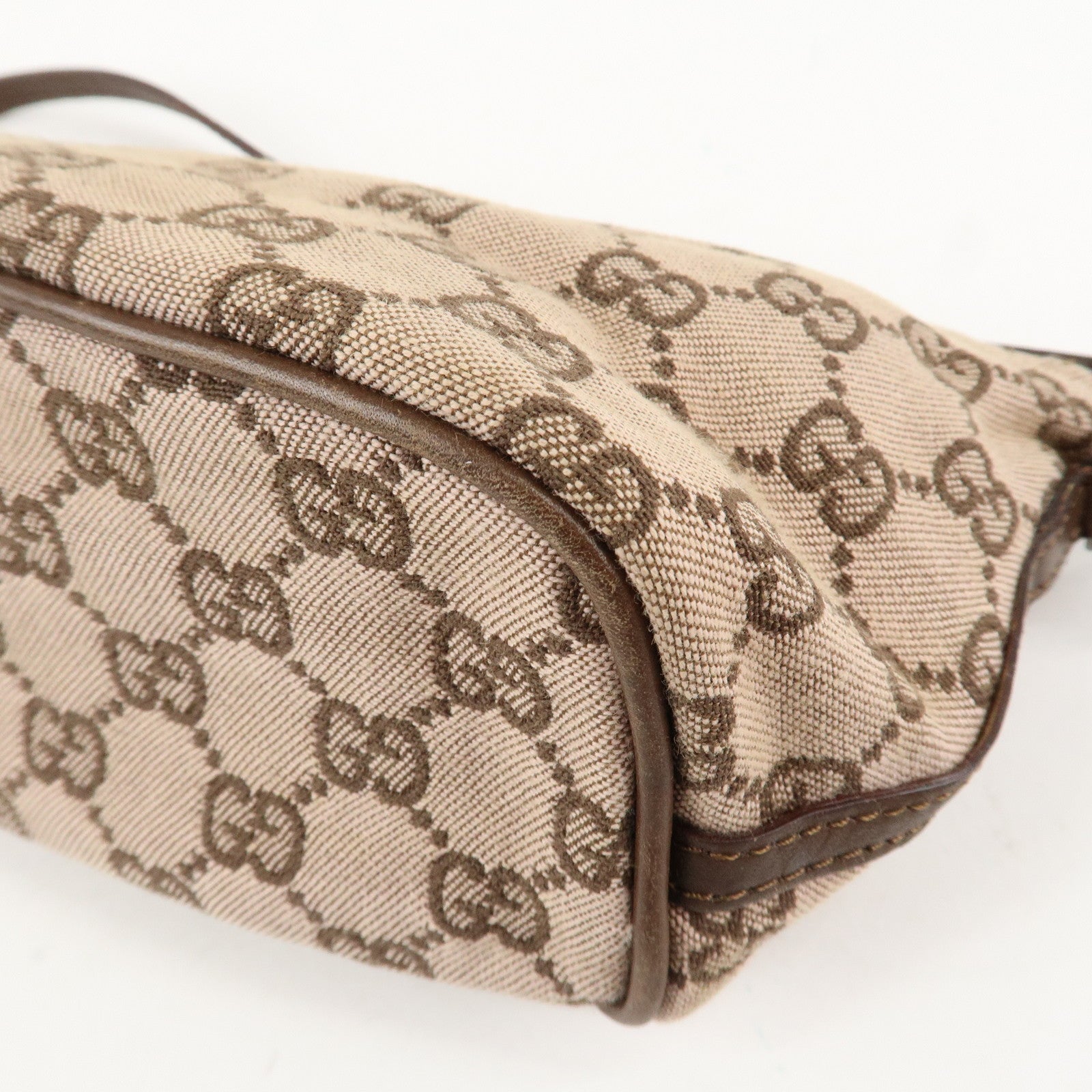 GUCCI GG Canvas Leather Canvas Accessory Pouch 039.1103.2123 Used