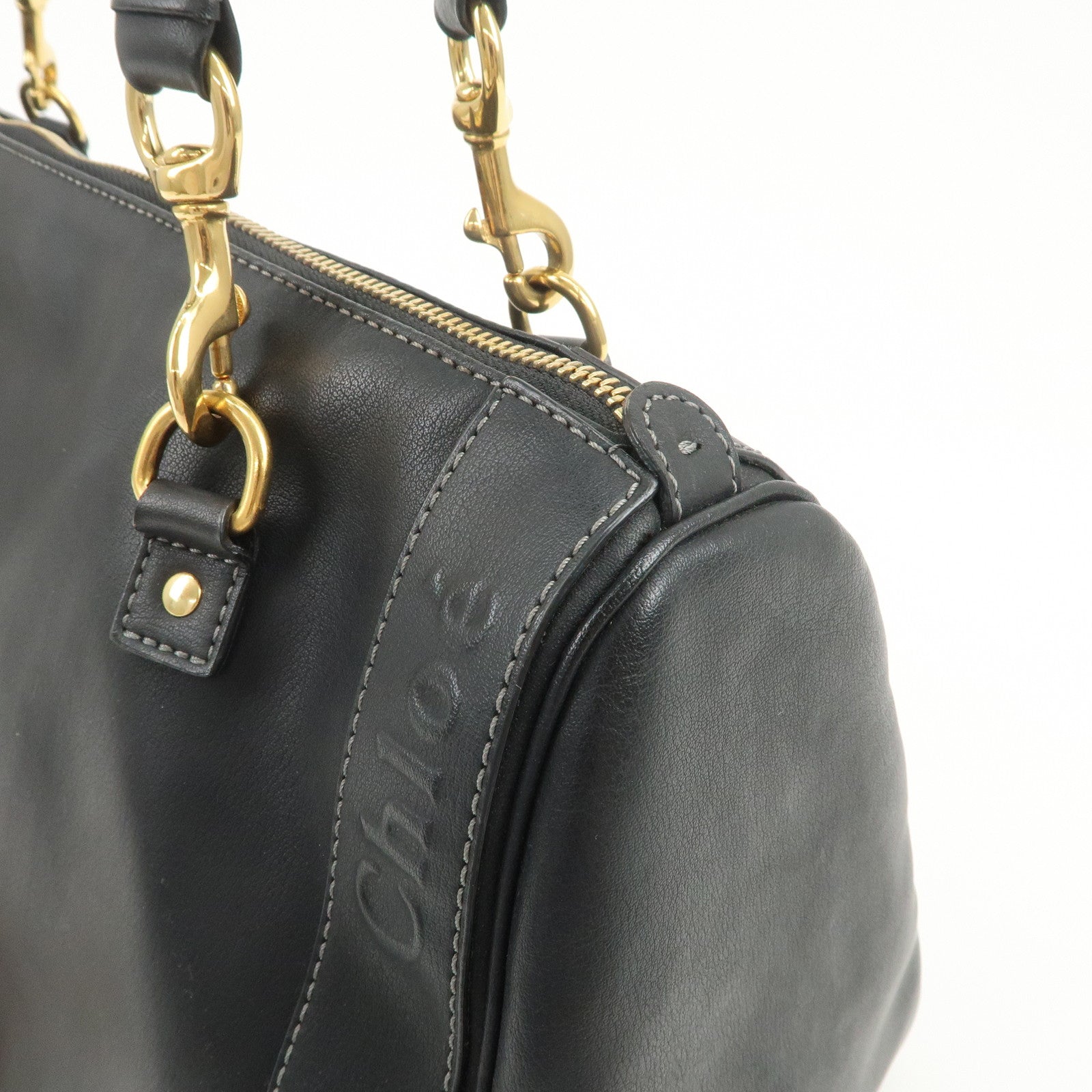 Chloe Eden Leather Shoulder Bag Hand Bag Tote Bag Black