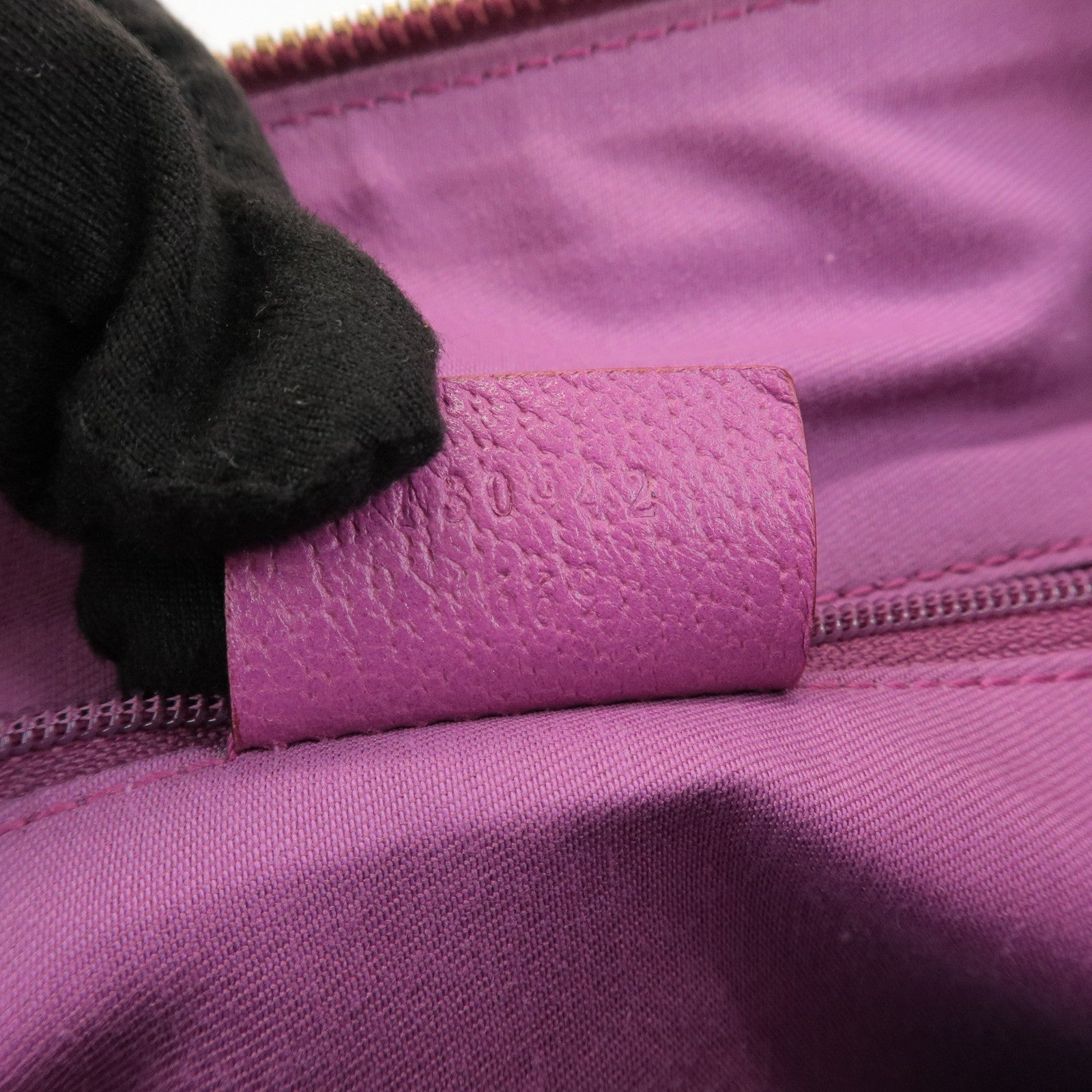 GUCCI Abbey GG Canvas Leather Mini Boston Bag Beige Fuchsia 130942