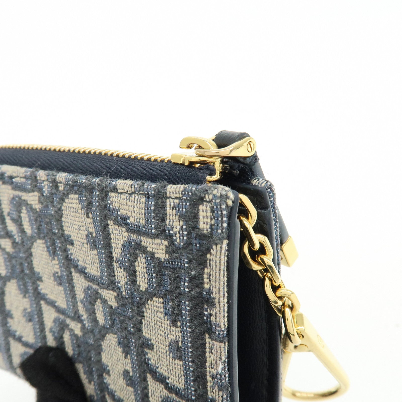 Christian Dior Oblique 30 Montaigne Jacquard Canvas Coin Case Navy