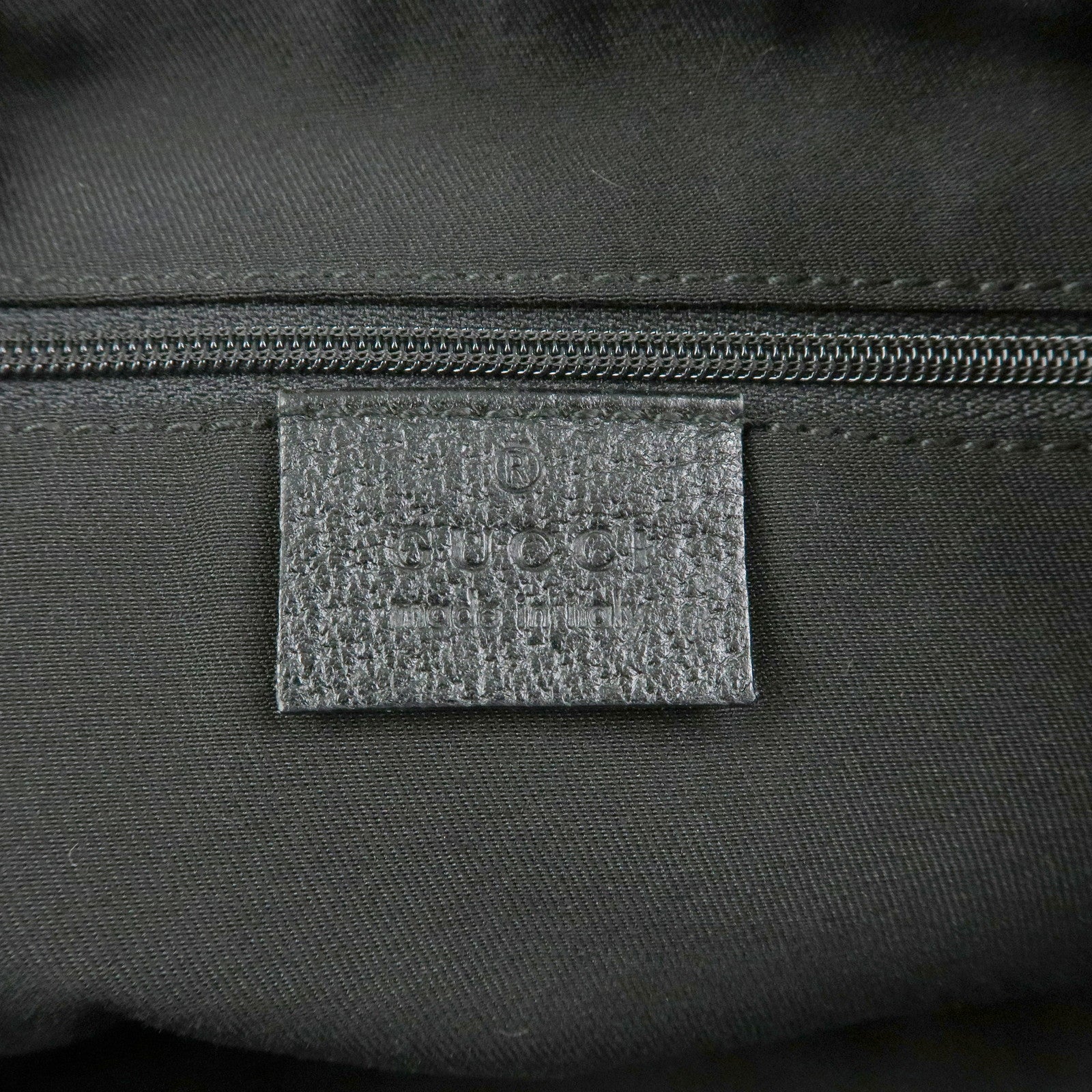 GUCCI Abbey GG Canvas Leather Tote Bag Hand Bag Black 141471
