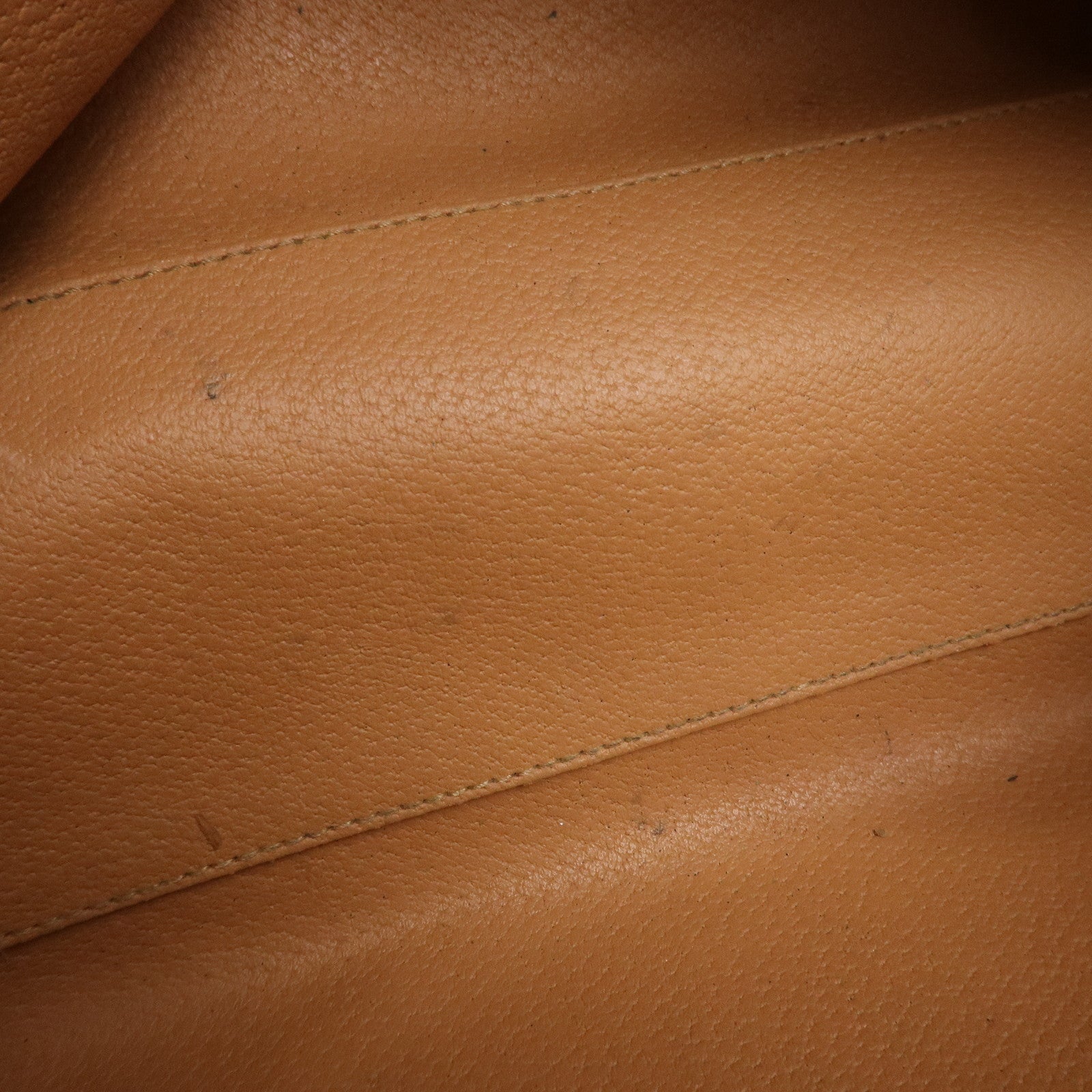 CELINE Macadam PVC Canvas Leather Boston Bag Hand Bag Brown