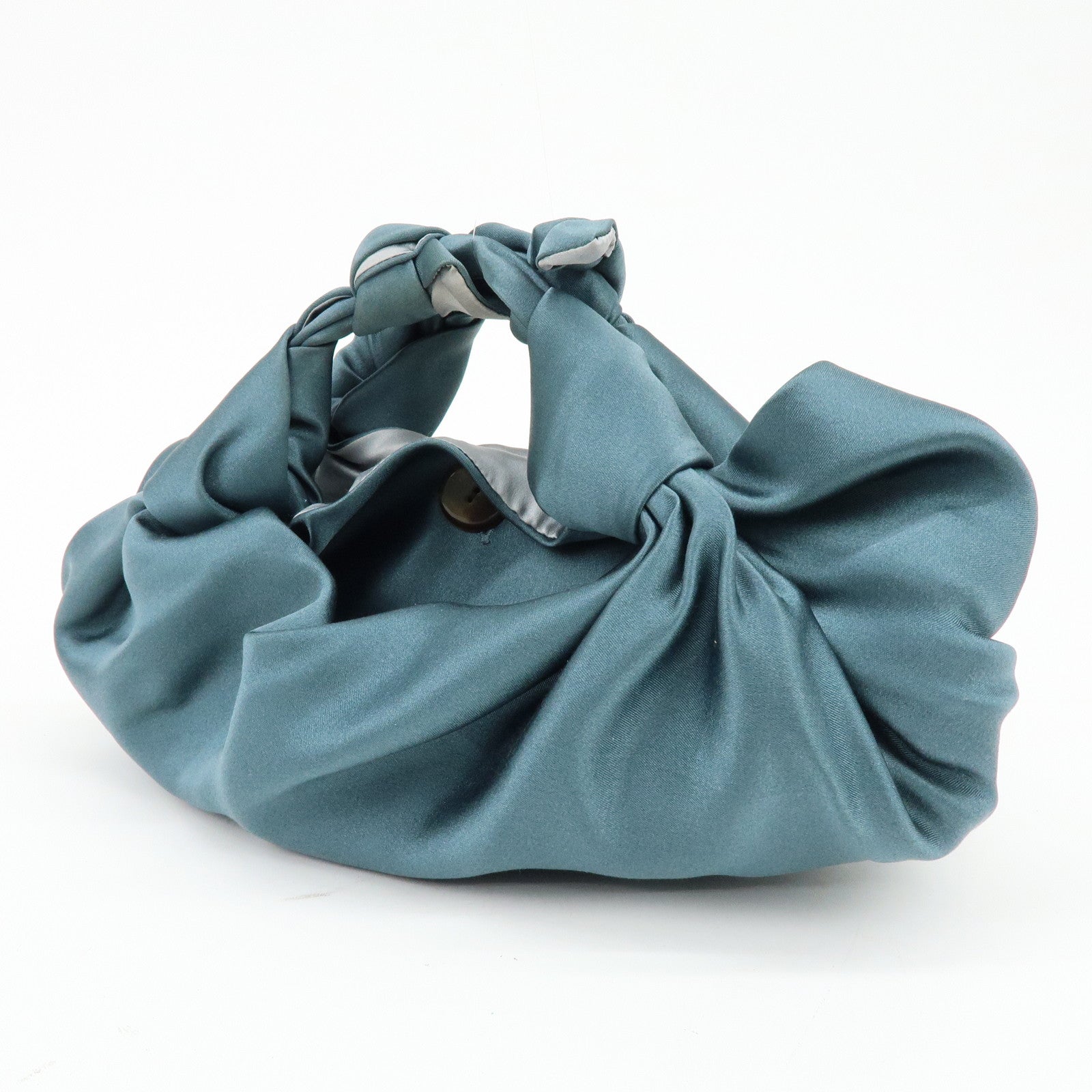 THE ROW Ascot Silk100% Hand Bag Emerald Green