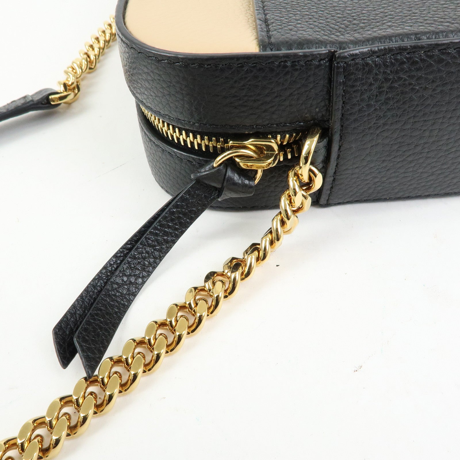 VERSACE Virtus Leather Shoulder Crossbody Bag Black Beige