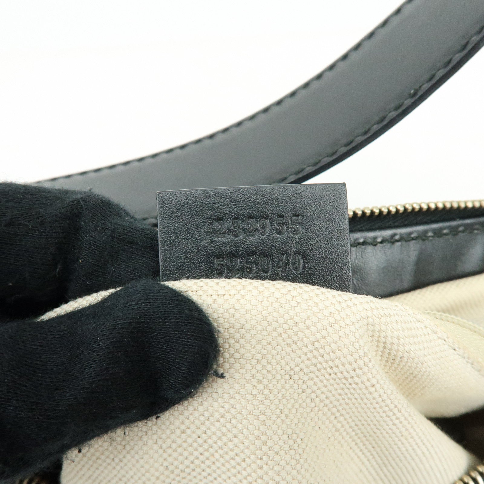 GUCCI Sukey GG Canvas Leather Shoulder Bag Black 232955