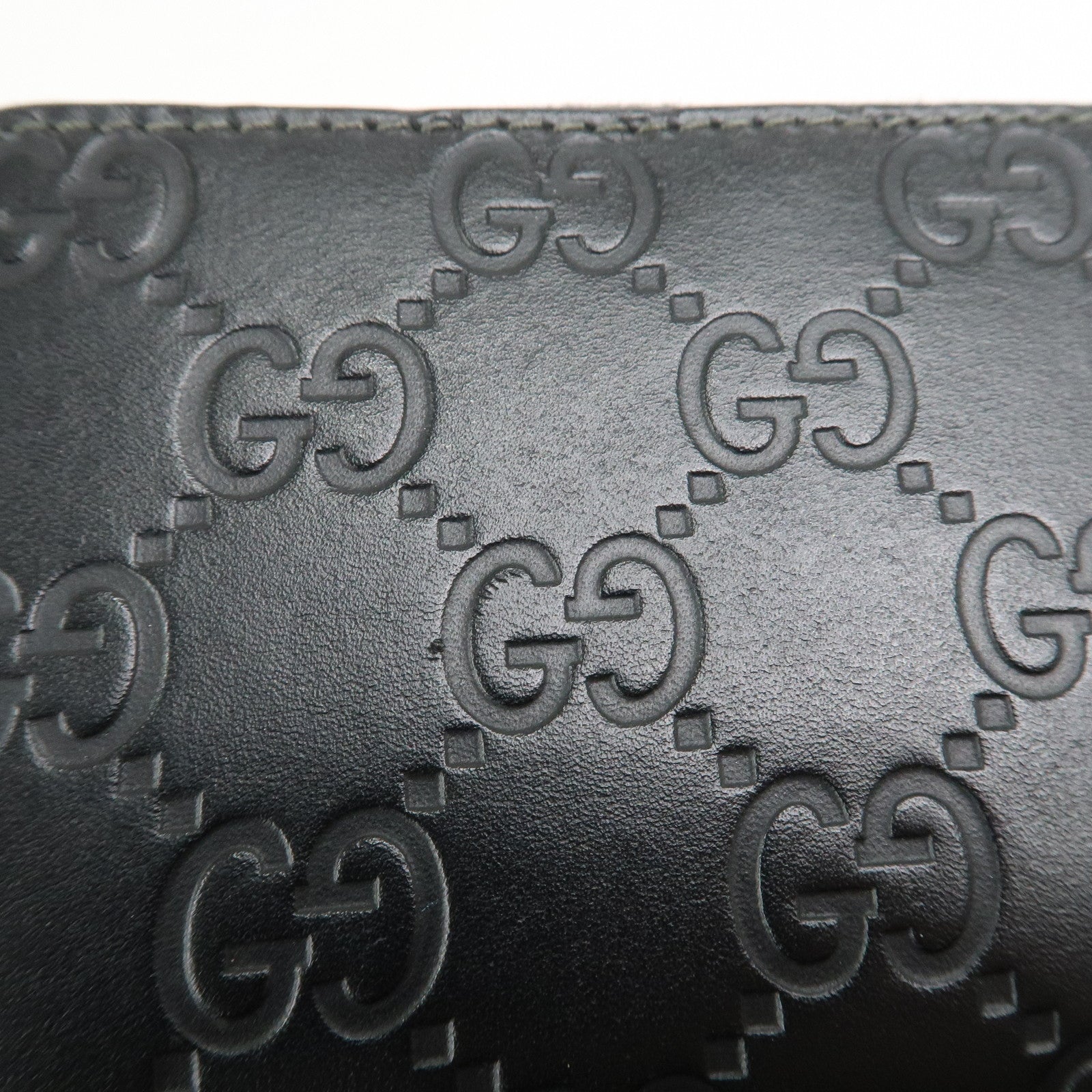 GUCCI Guccissima Leather Card Case Card Holder Black 447939