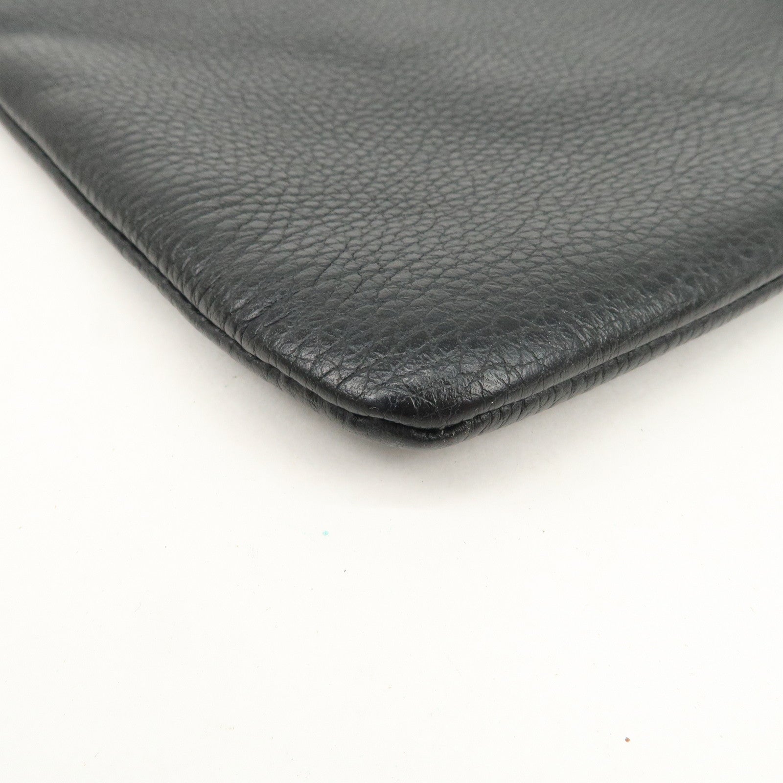 GUCCI Bamboo Leather Clutch Bag Second Bag Black 449653 Used