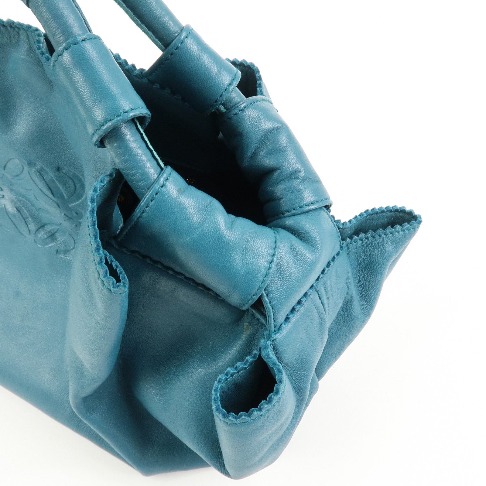 LOEWE Nappa Aire Nappa Leather Hand Bag Tote Bag Blue