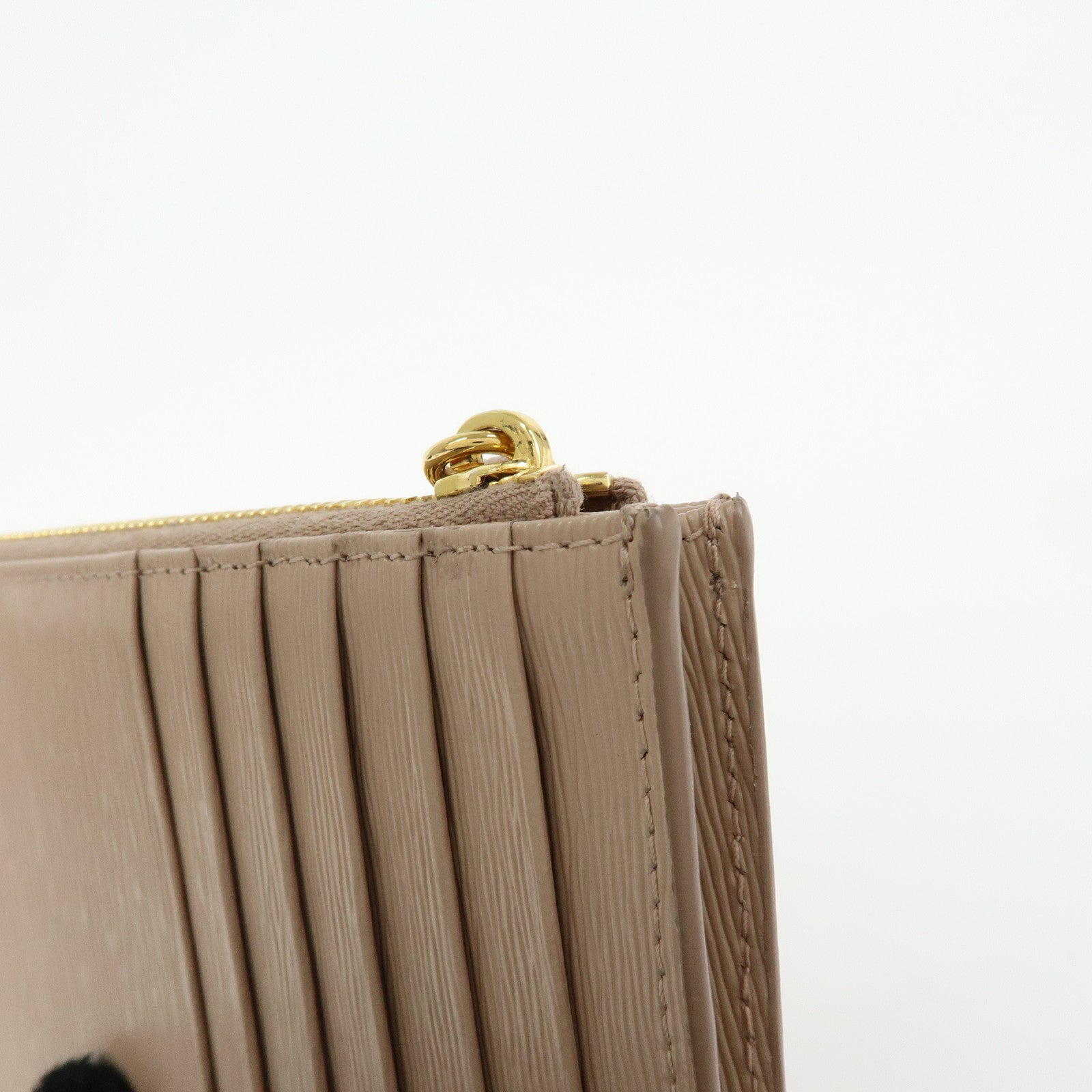 PRADA Leather Fragment Case Card Case Card Holder Pink 57884