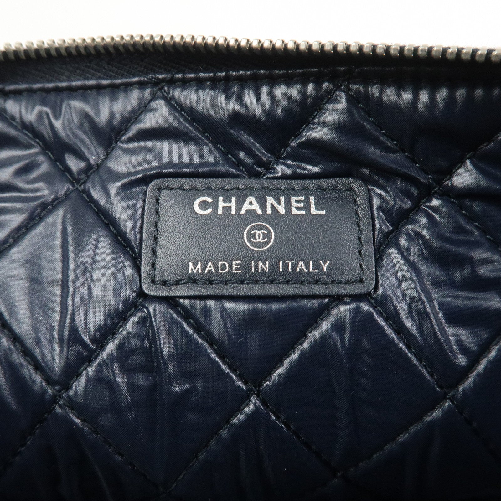 CHANEL Deauville Canvas Denim Clutch Bag Pouch Denim A80802