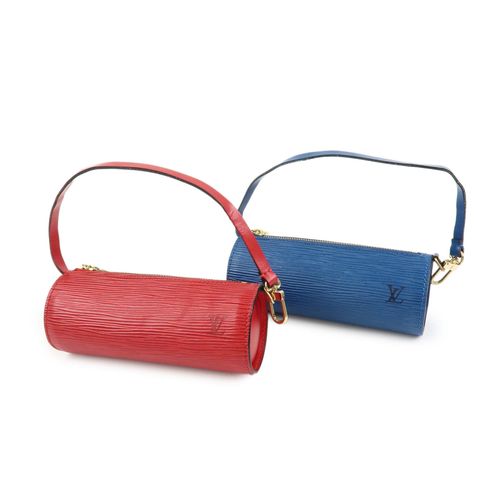 Louis Vuitton Epi Set of 2 Leather Soufflot Pouch Red Blue