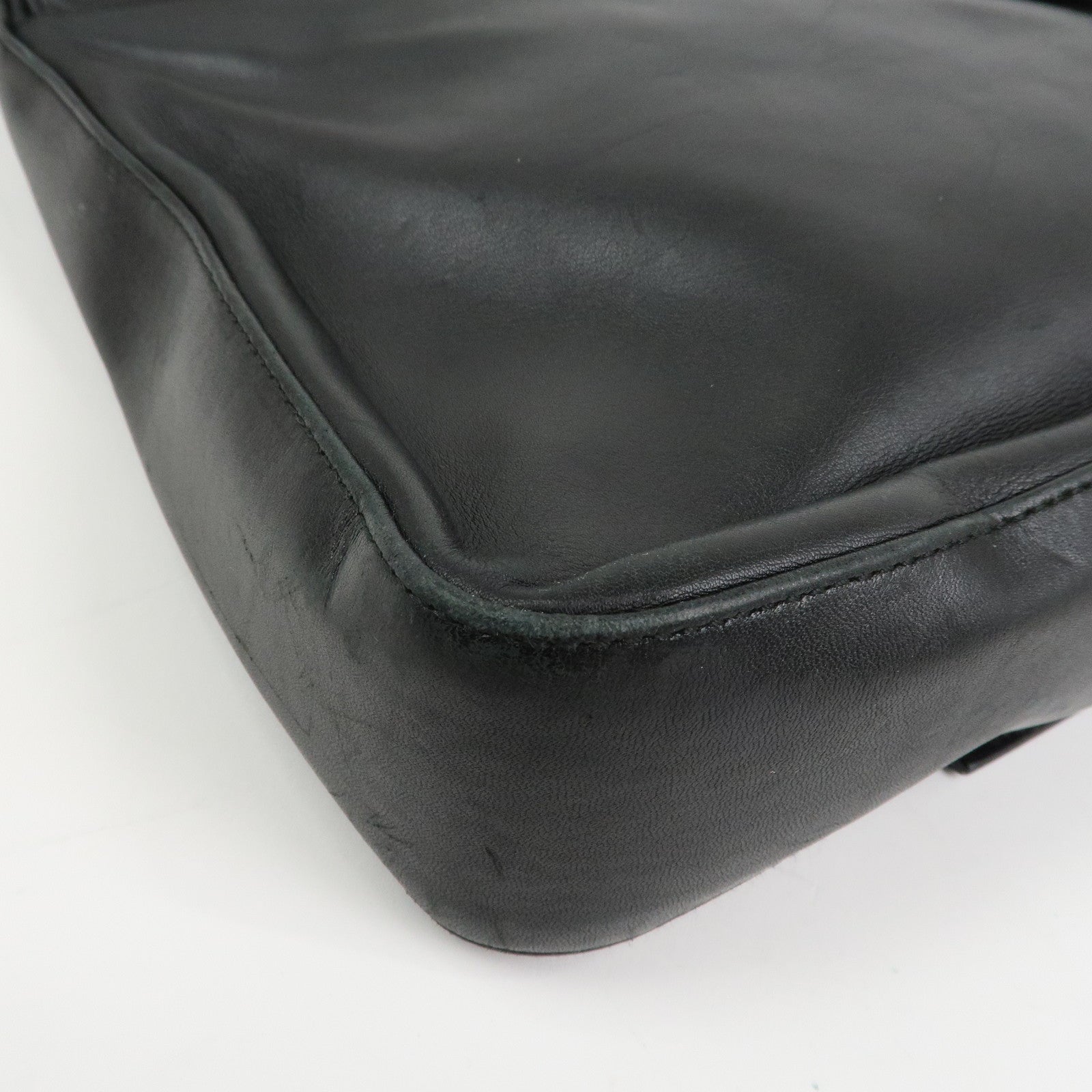 Christian Dior Street Chic Leather Shoulder Bag Crossbody Bag Black