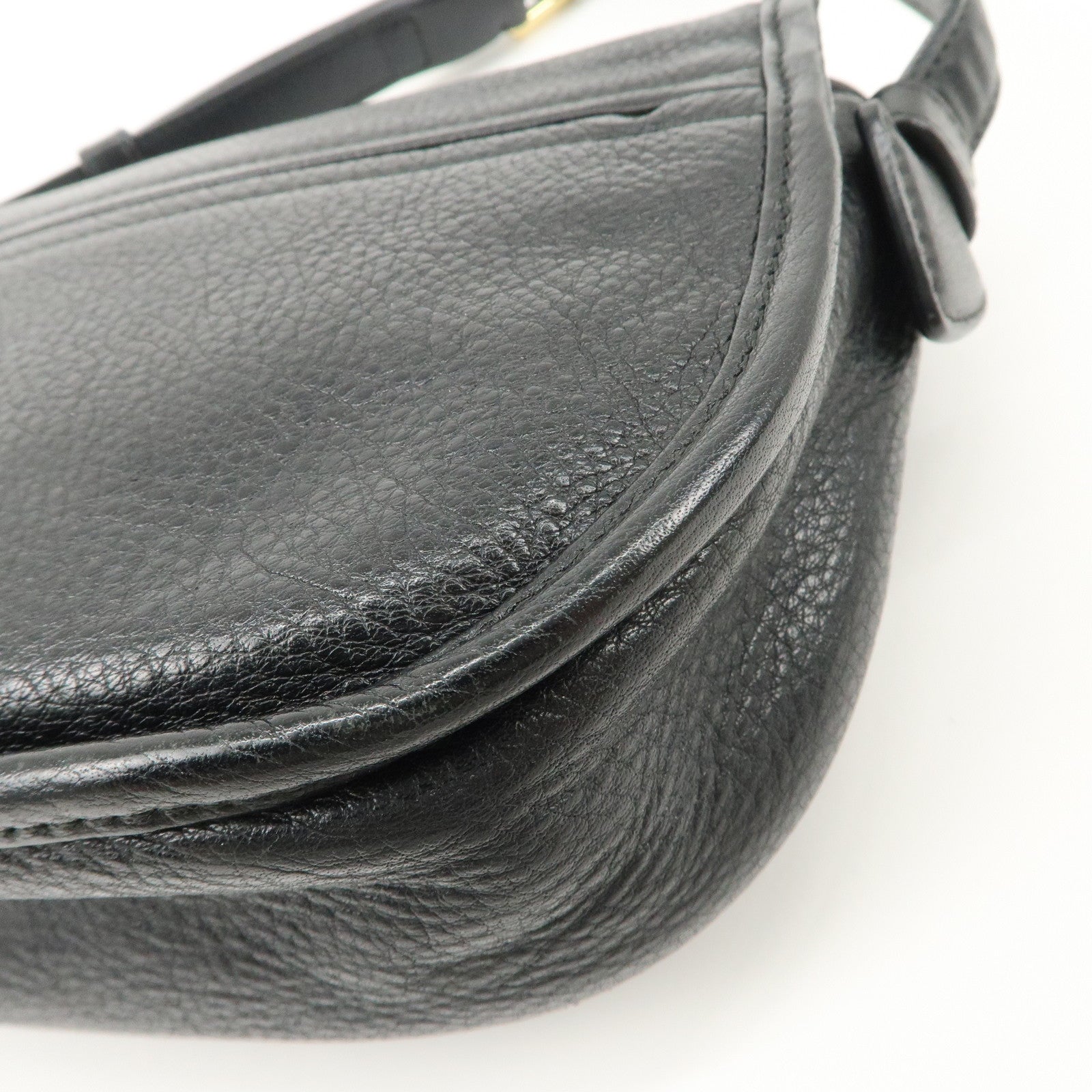 LOEWE Heritage Leather Shoulder Bag Crossbody Bag Black Used