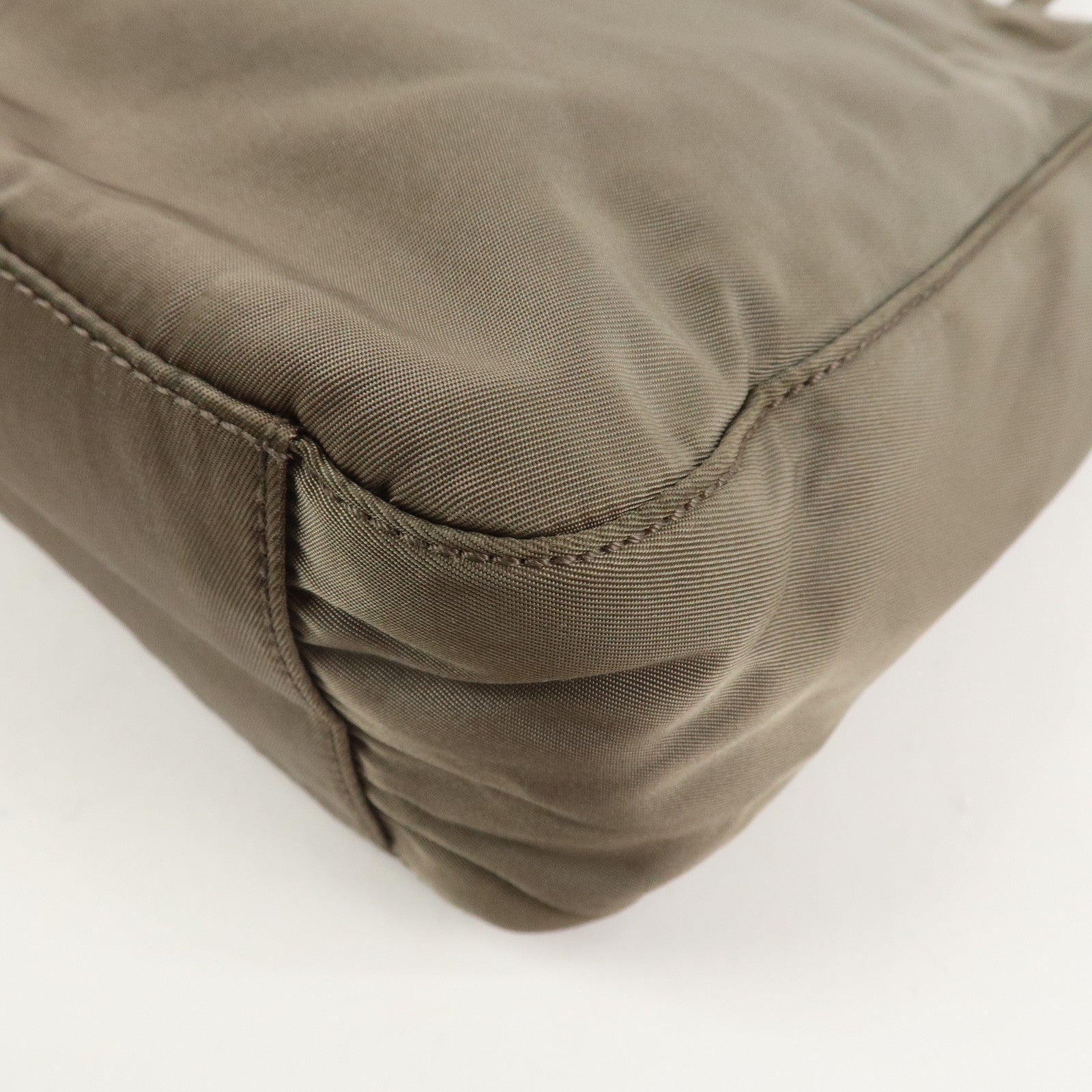 PRADA Triangle Logo Nylon Tote Bag Hand Bag Gray