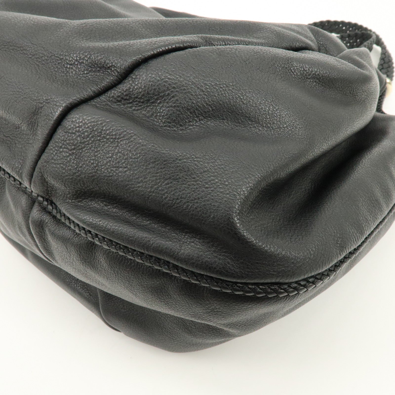 GUCCI Marrakech Leather Shoulder Bag Tote Bag Black 257029