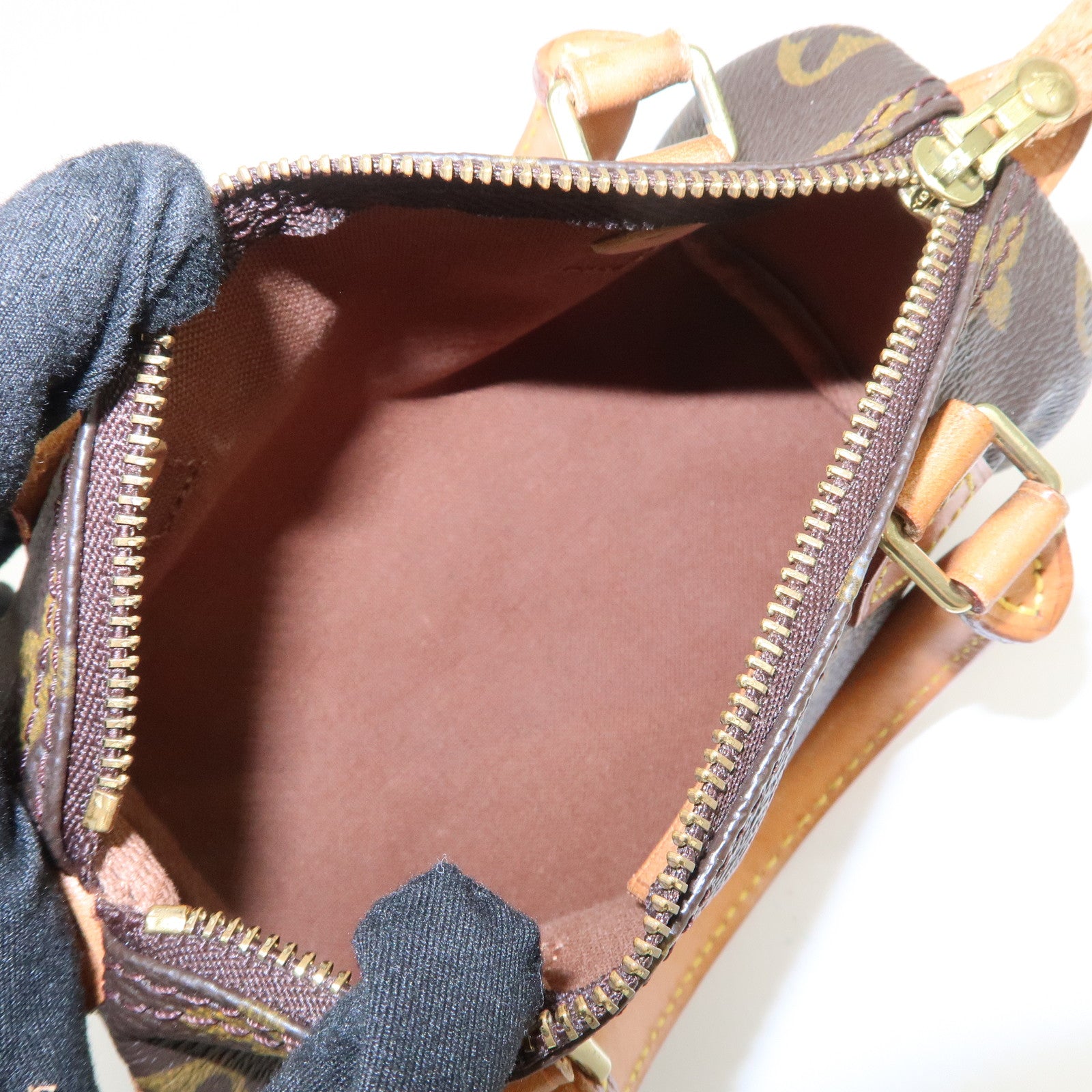 Louis Vuitton Monogram Mini Speedy Hand Bag & Strap Brown M41534