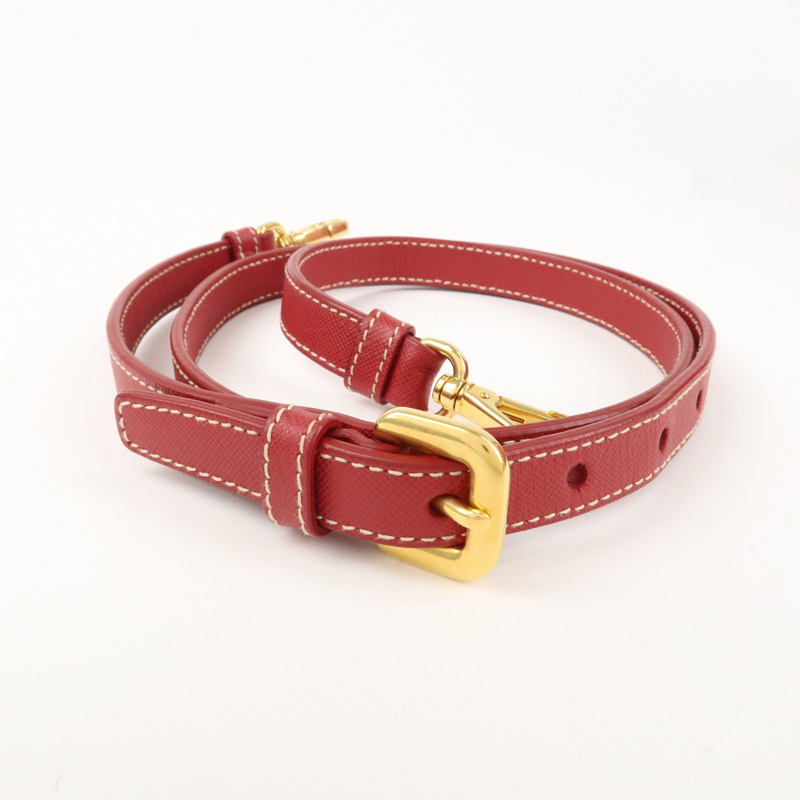 PRADA Triangle Logo Nylon Leather 2Way Shoulder Bag Hand Bag Red Used