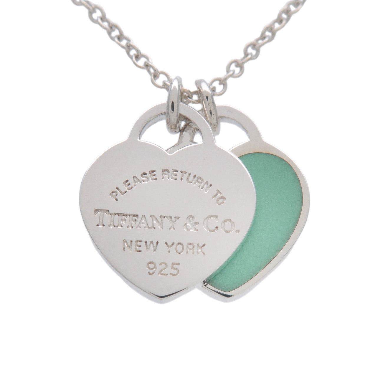 Tiffany & Co Return to Tiffany Mini Double Heart Tag Necklace SV925