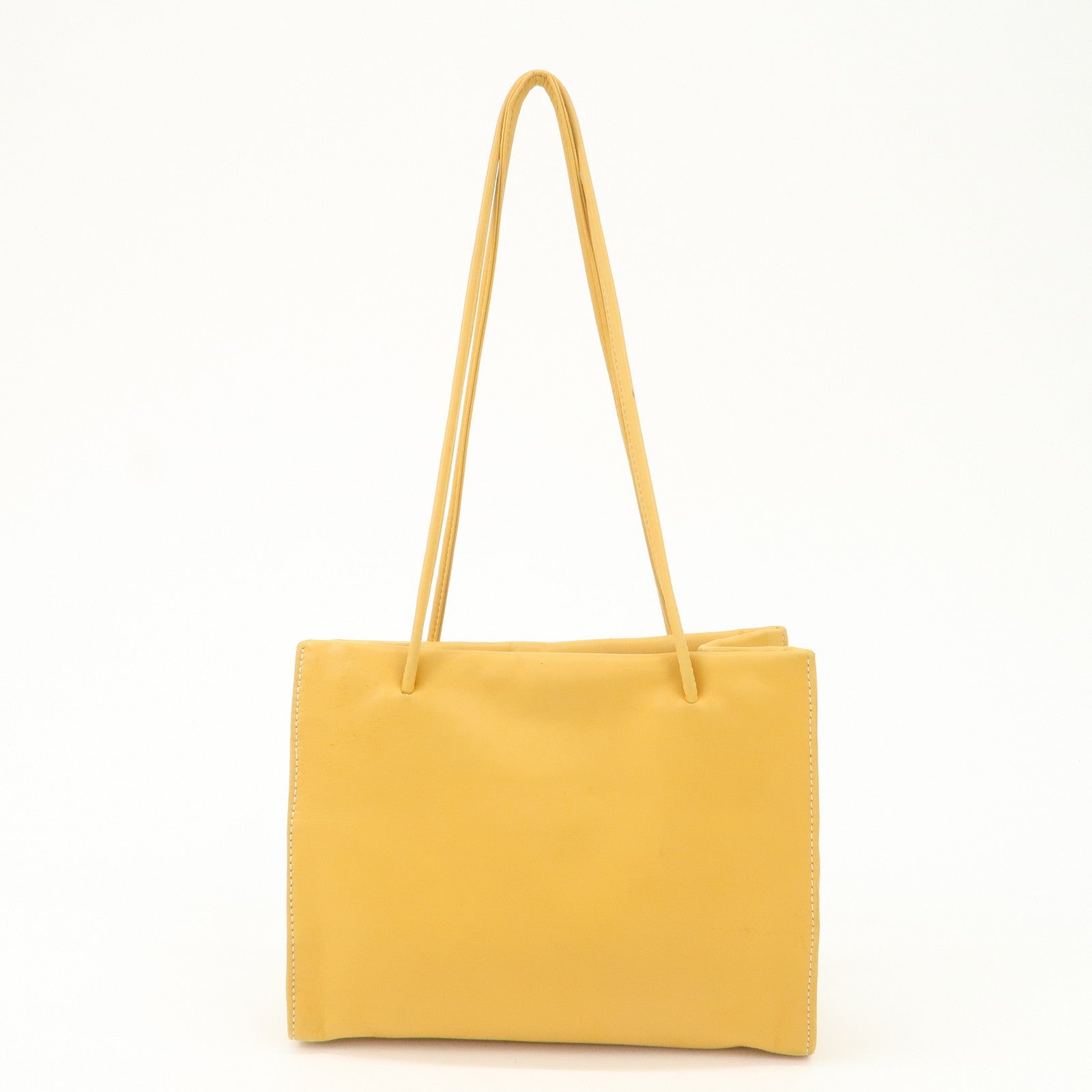 LOEWE Logo Nappa Leather Shoulder Bag Hand Bag Yellow