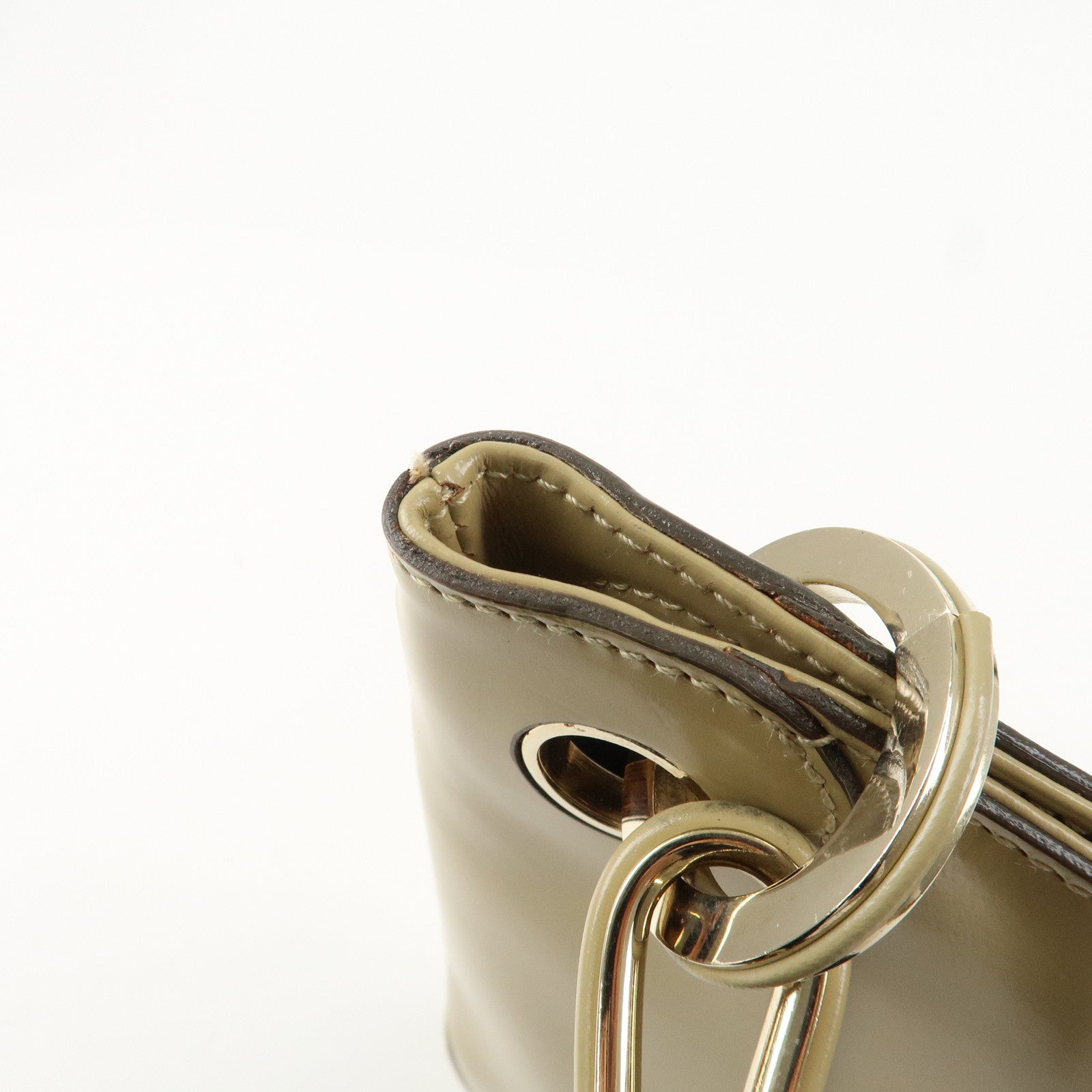 GUCCI Leather Shoulder Bag Hand Bag Beige 001.4150.002058 Used