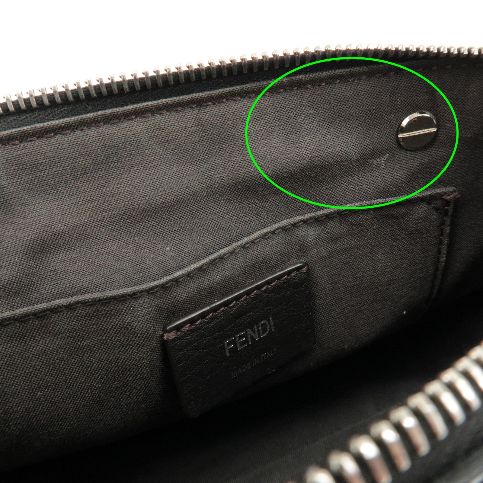 FENDI Zucca By The Way Leather 2Way Shoulder Bag Black Brown 8BL145 Used