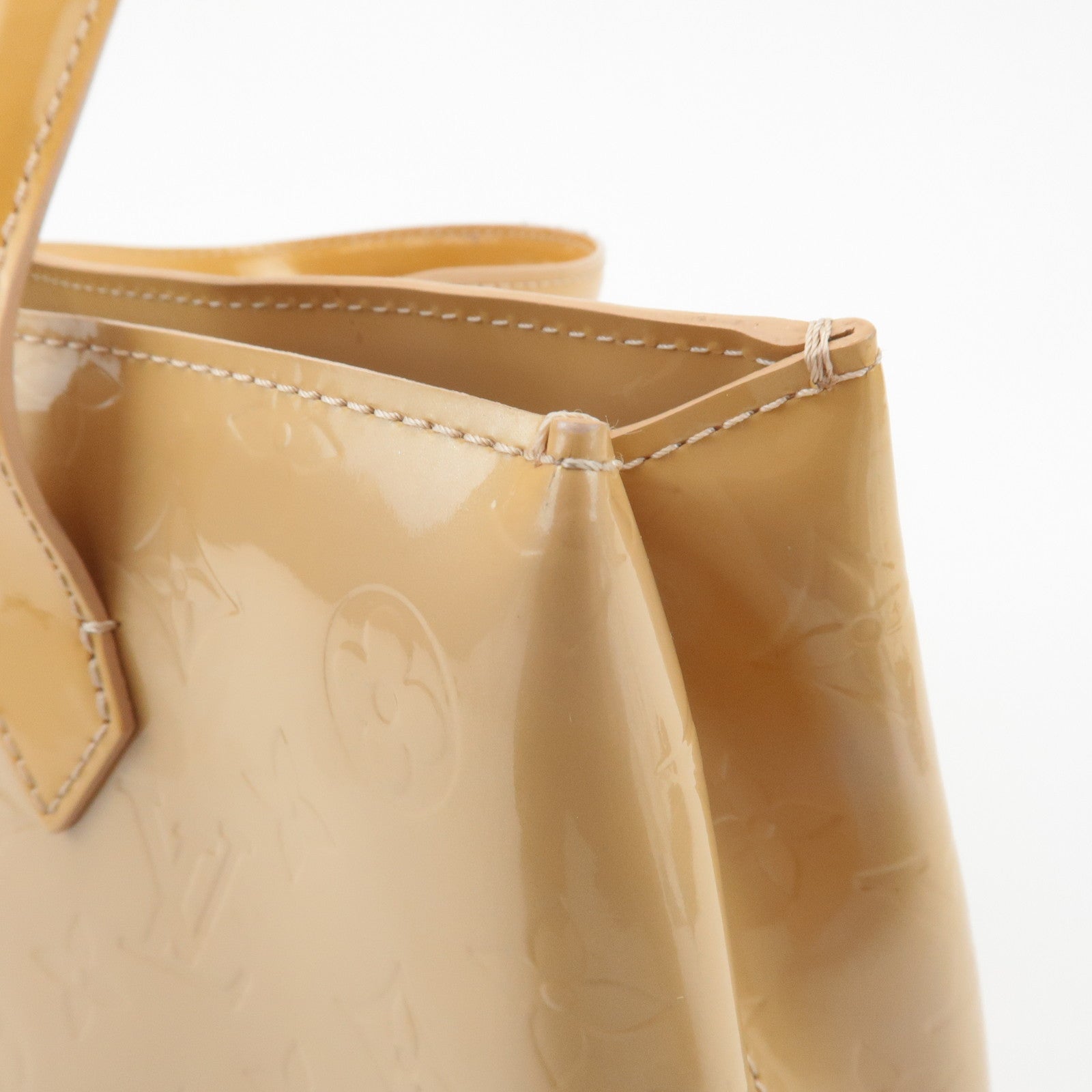 Louis Vuitton Monogram Vernis Wilshire PM Hand Bag Blanc Corail M91642 Used