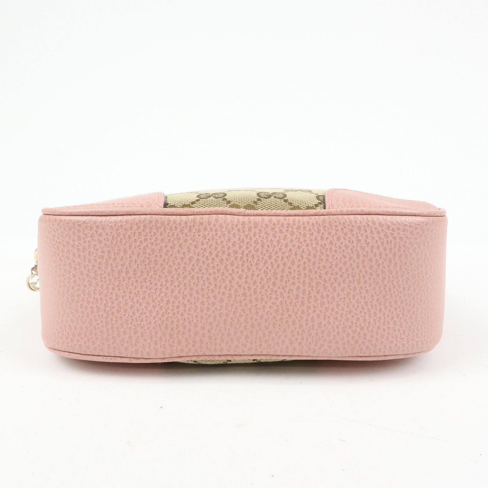 GUCCI GG Canvas Leather Shoulder Crossbody Bag Beige Pink 449413